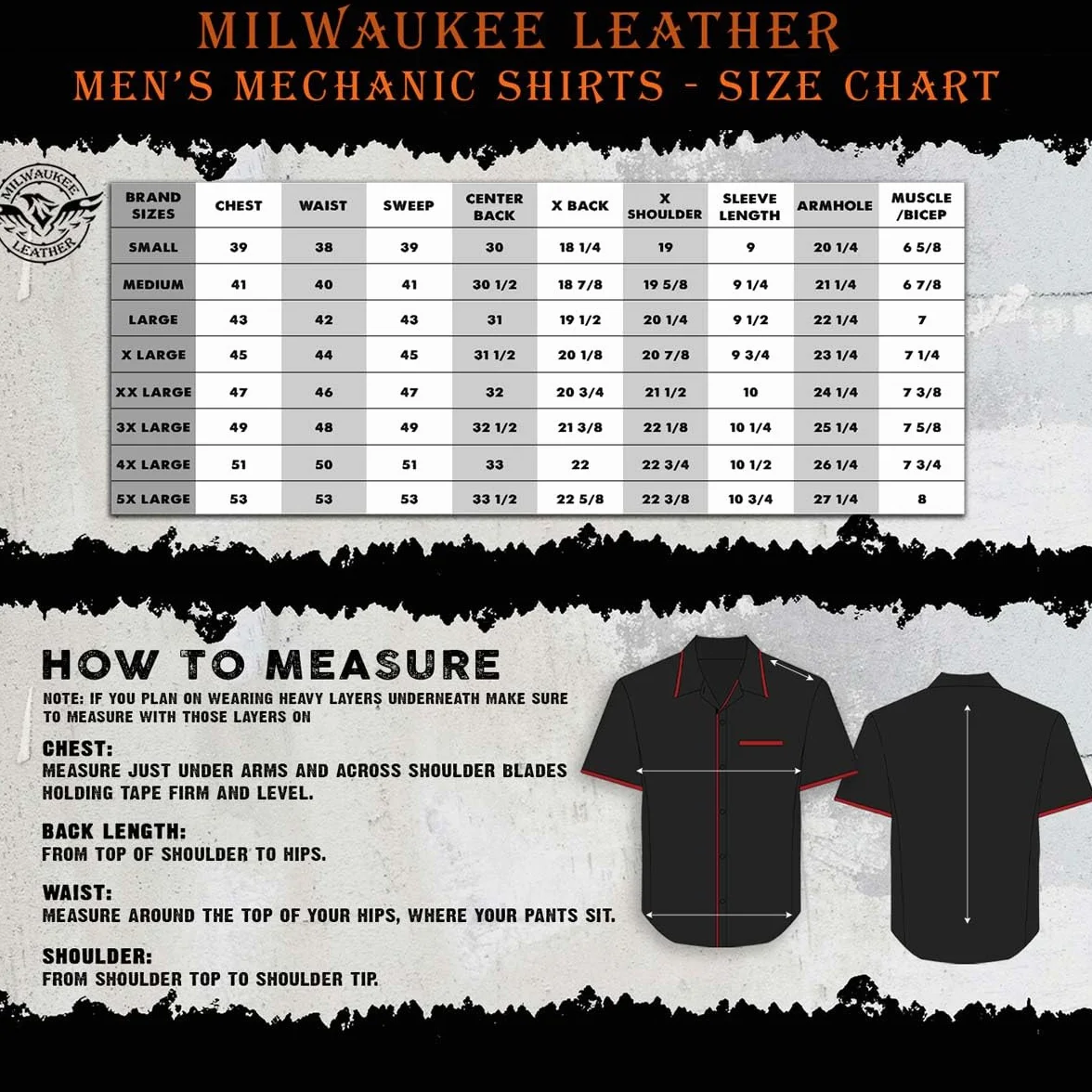 Milwaukee Leather Męska koszula robocza MDM11669 BLK zapinana na guziki, Czarny, 3XL