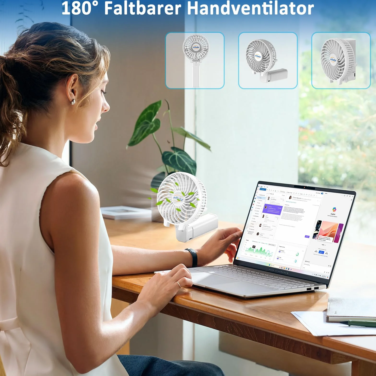 Handheld Fan White
