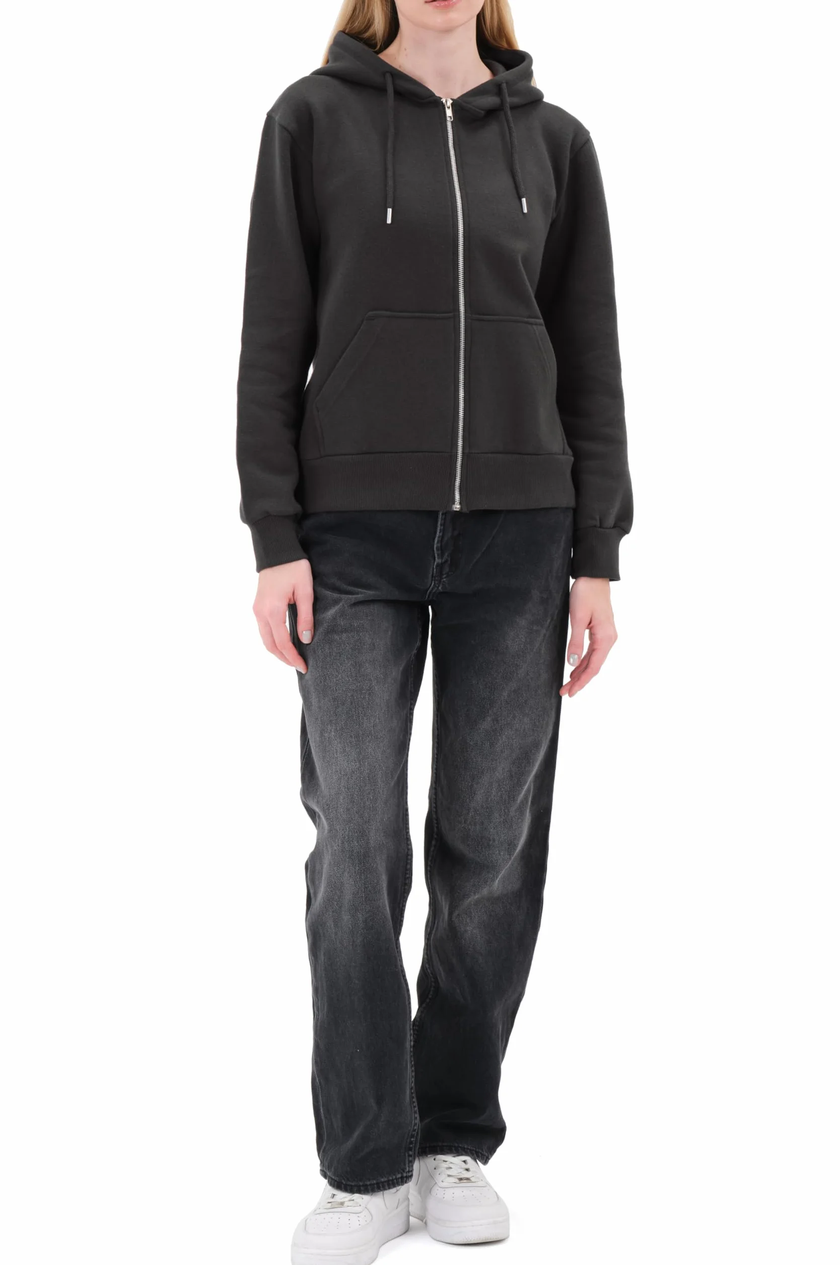Smith & Solo Damska bluza z kapturem – bluza z kapturem, z okrągłym dekoltem, slim fit, na czas wolny, sportowa koszulka z długim rękawem, bluza treningowa