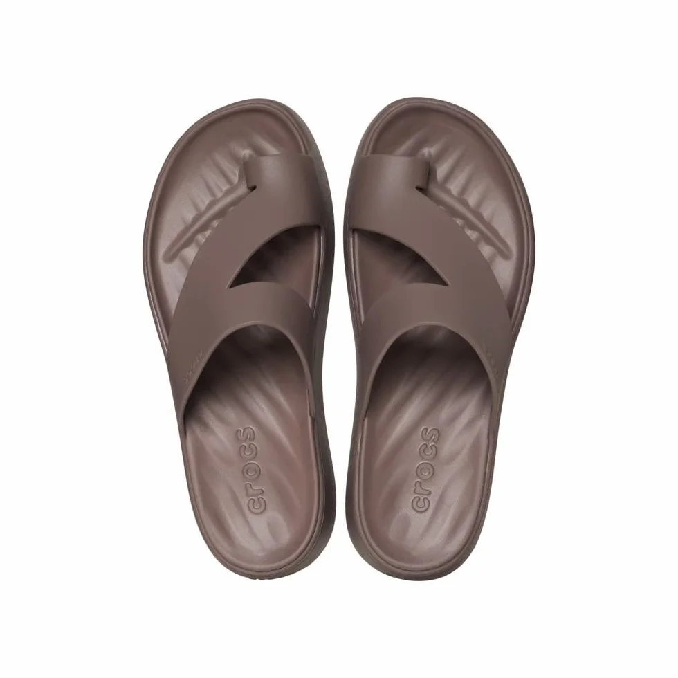 Crocs Damskie sandały na platformie Getaway Toe Loop, Trufla, 9