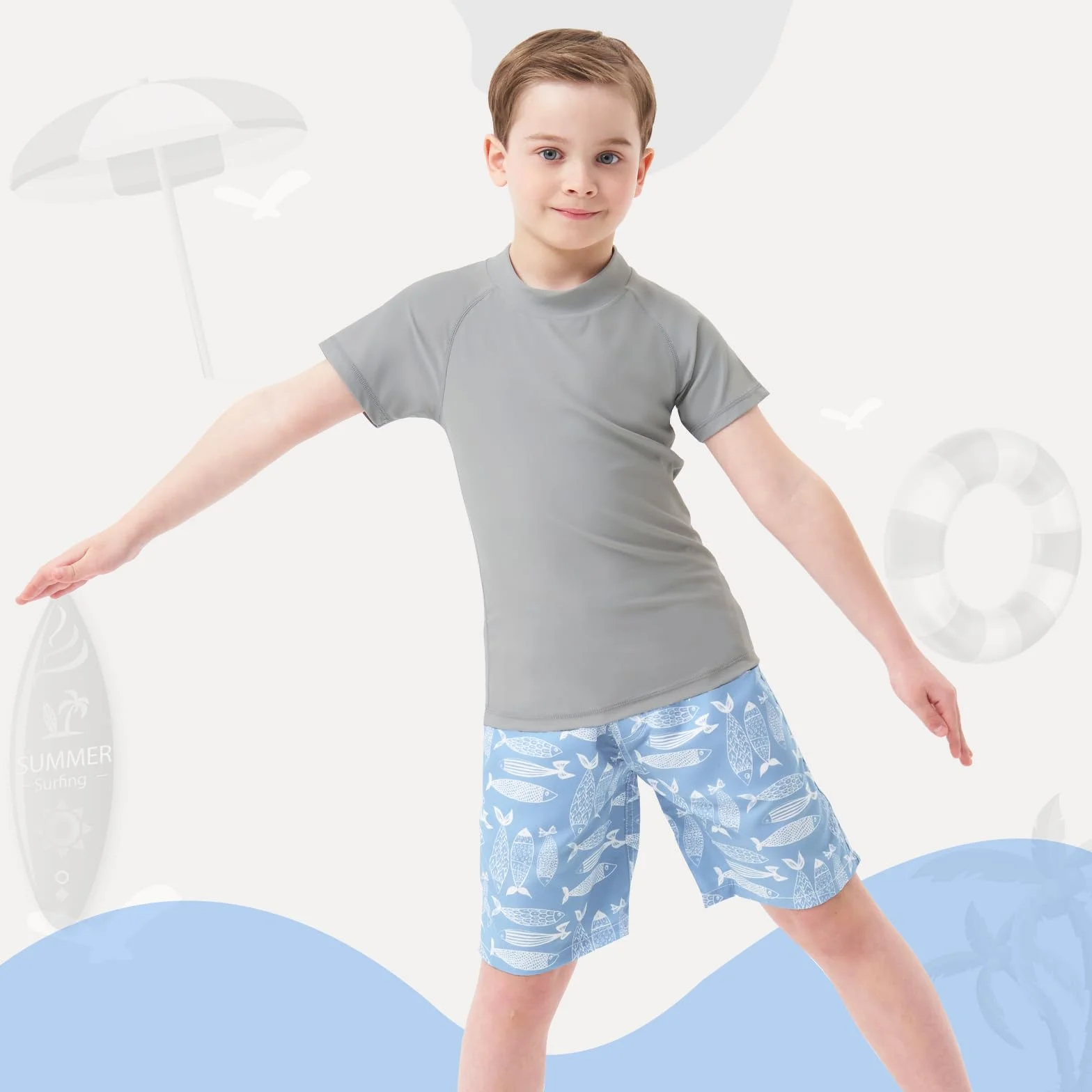 MEETWEE koszula wysypka Chłopcy Traje de Baño de Niño Rash Vest Camisetas de Natación
