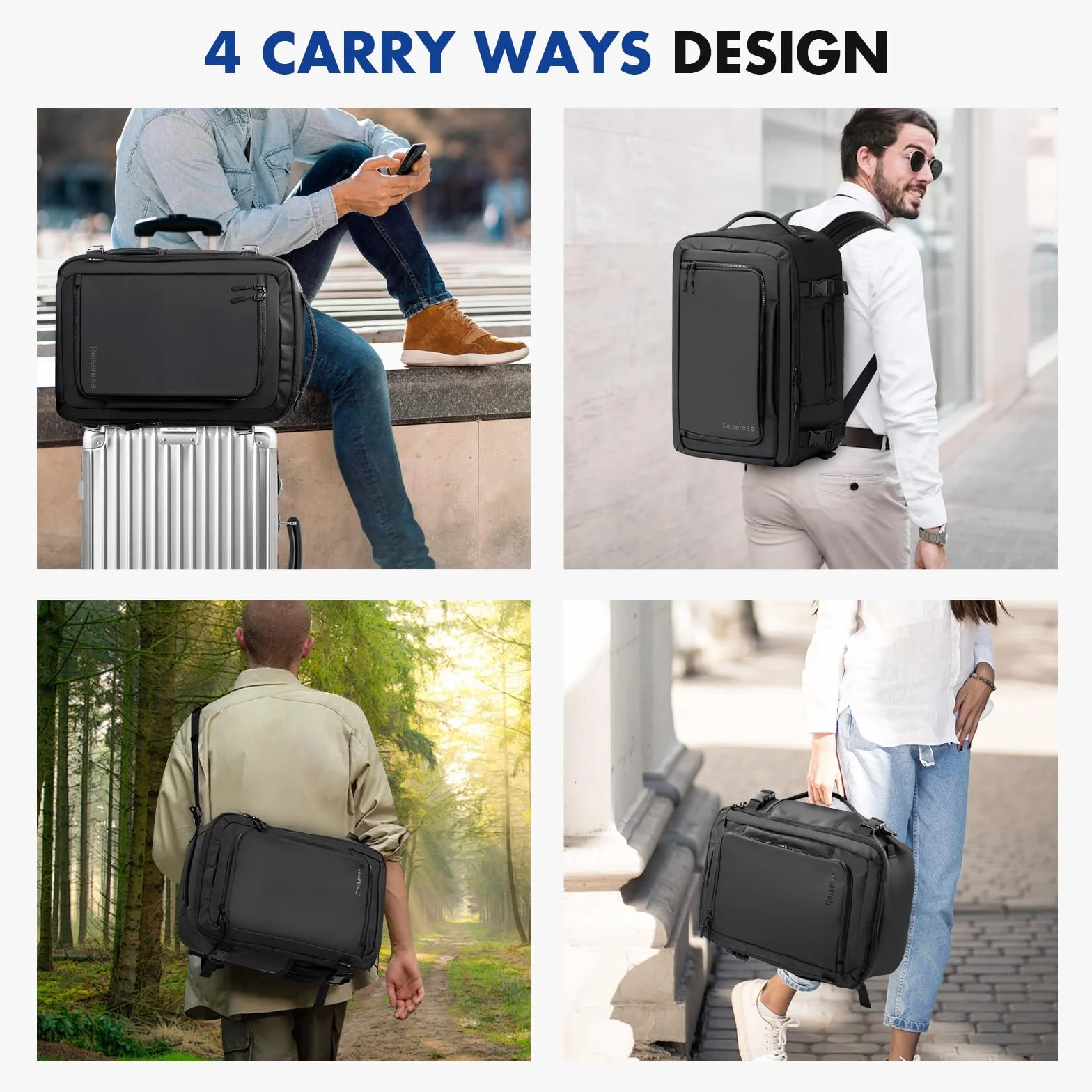 Plecak podróżny, bagaż podręczny do samolotu, wodoszczelny, na laptopa, torba podróżna, na podróż biznesową, do pracy, na urlop, 20 l, 28 l, 40 l