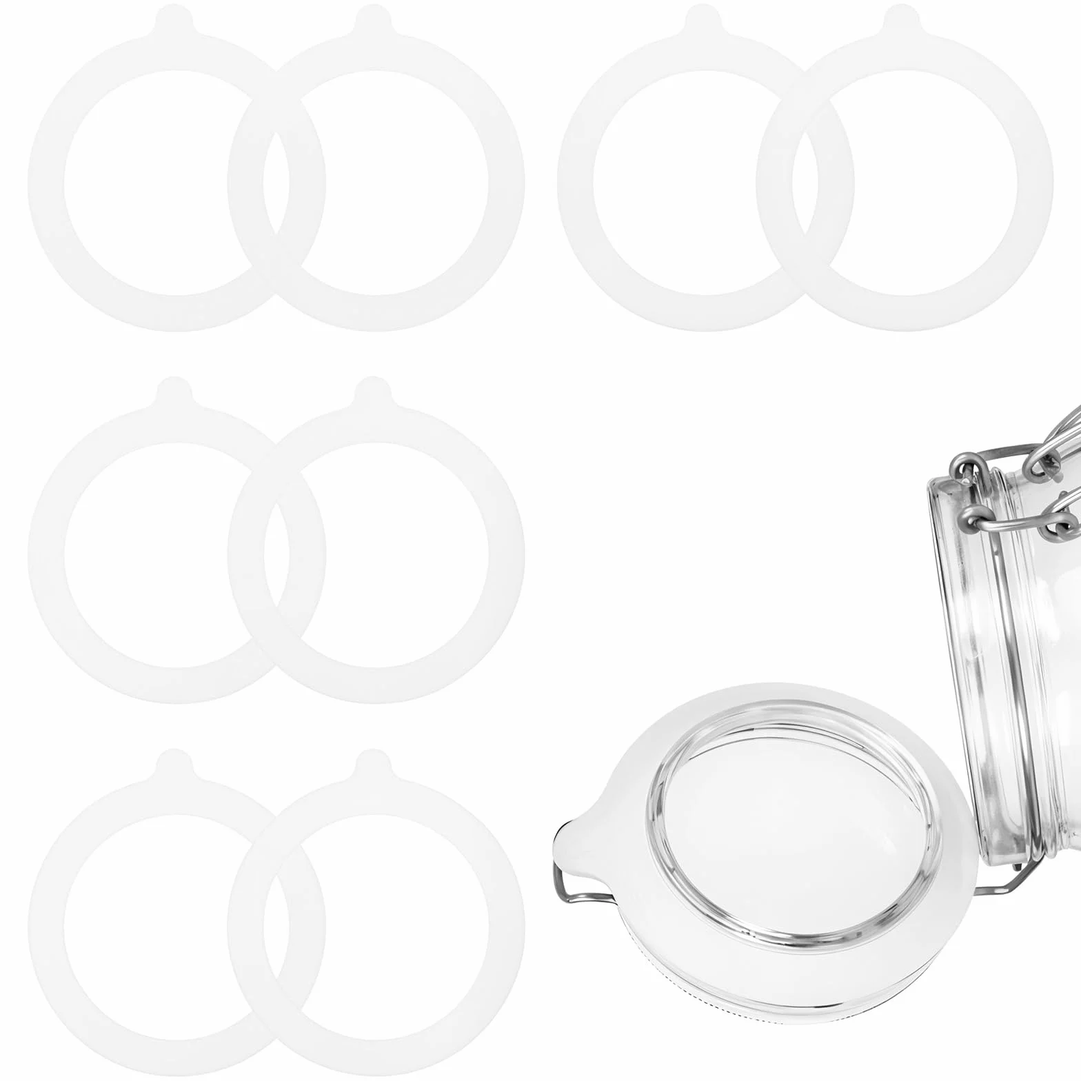 Xindojuz Silikonowe uszczelki do słoików, 8 cm, gumowe uszczelki do szklanych słoików, hermetyczna silikonowa, szczelna uszczelka, pierścień uszczelniający, zamiennik do szerokich pokrywek i