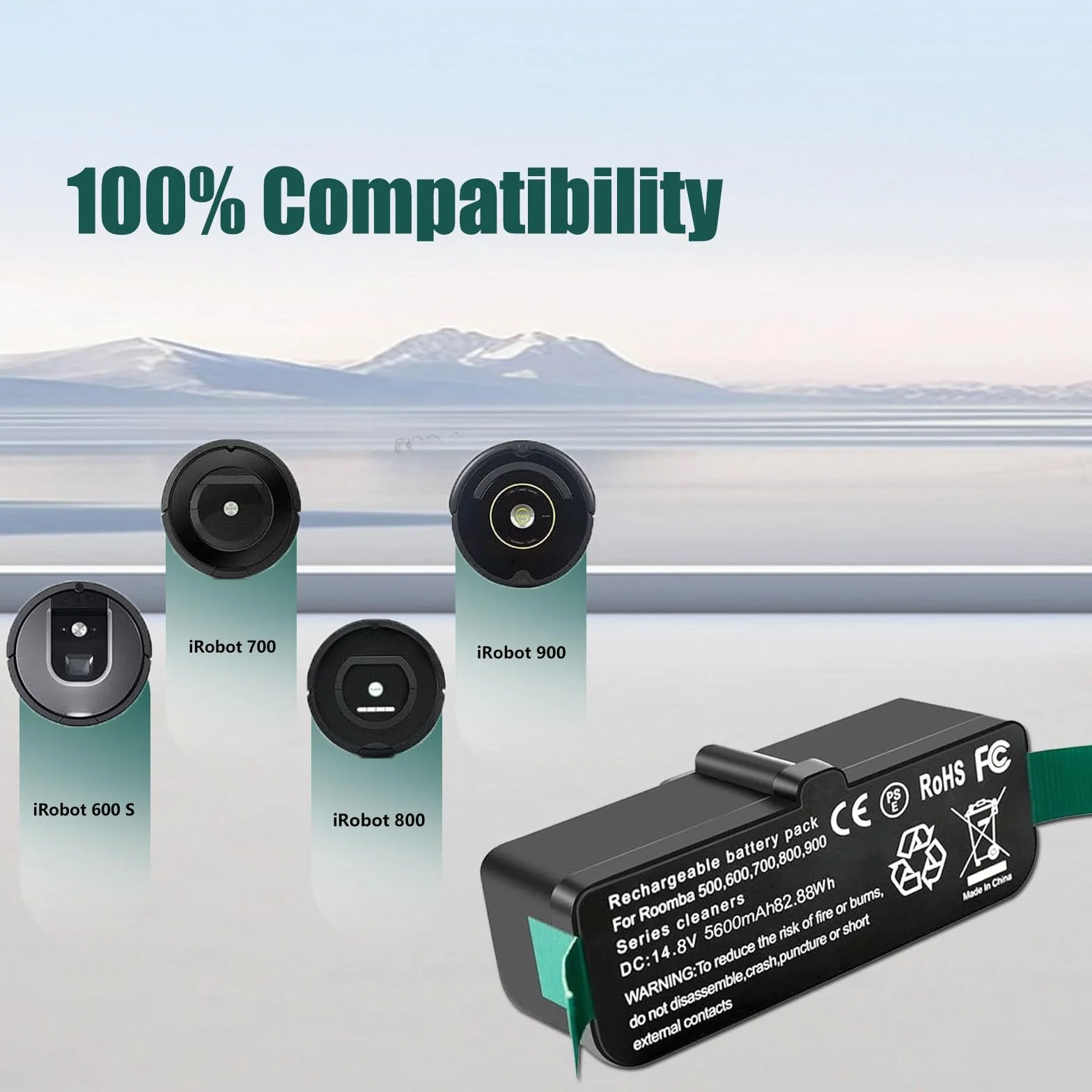 5200mAh 14,4V bateria litowa kompatybilna z iRobot Roomba 960 980 981 970 965 801 805 850 860 877 890 891 895 690 680 675 640 61440 61440 615 615 900 88 Seria 00 700 600