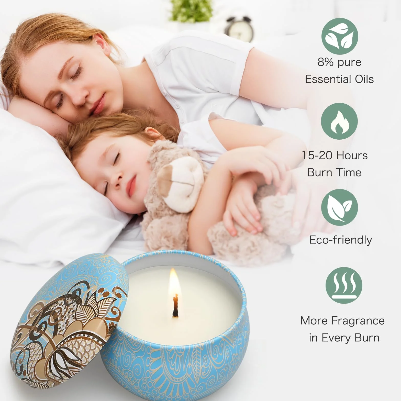 Yinuo Mirror Świece Zapachowe Zestaw 12 x 70 g Wosk Sojowy Prezent dla Kobiet