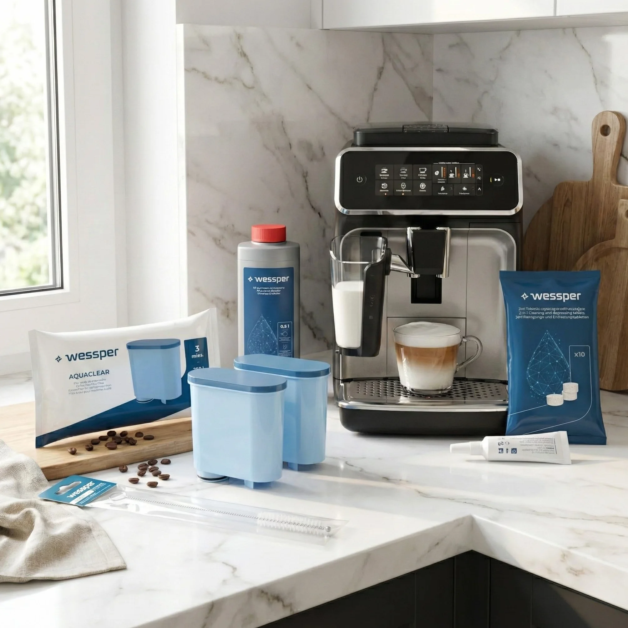 Wessper Zestaw Pielęgnacyjny do Philips Saeco AquaClean CA6903 Filtry Odkamieniacz 500ml