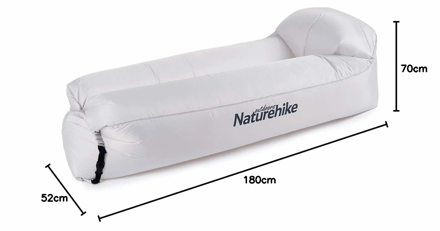 Naturehike Nadmuchiwany leżak Wodoodporna Sofa Powietrzna z Pakietem Przenośnym, Nadmuchiwana Sofa Leniwa Nadmuchiwana Sofa do Podróży, Pieszych Wycieczek Basenu i Plaży (Szary)