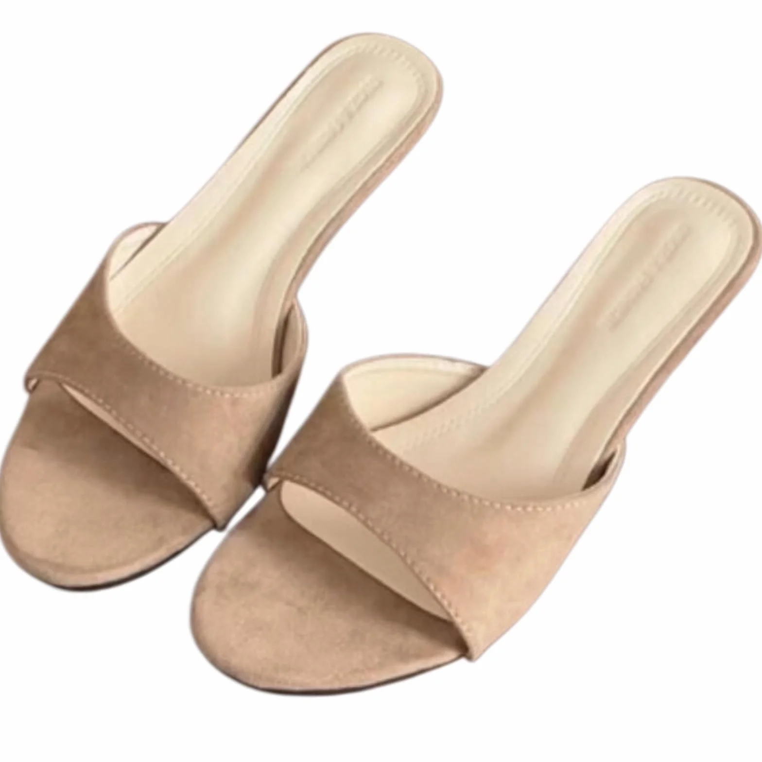 Damskie kapcie mule obcas kotek z rumianku, ślizganie się po slajdach eleganckie na co dzień, letnie wakacje plaża impreza sukienka buty dla kobiet-apricot-39