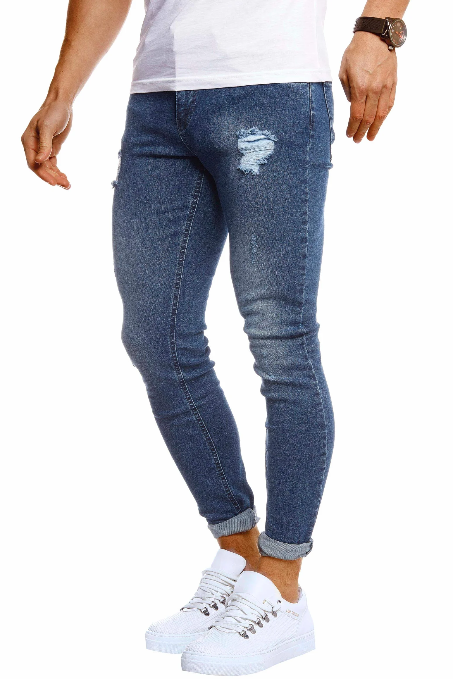 Leif Nelson Męskie dżinsy Slim Fit Stretch spodnie jeansowe dla mężczyzn LN1006