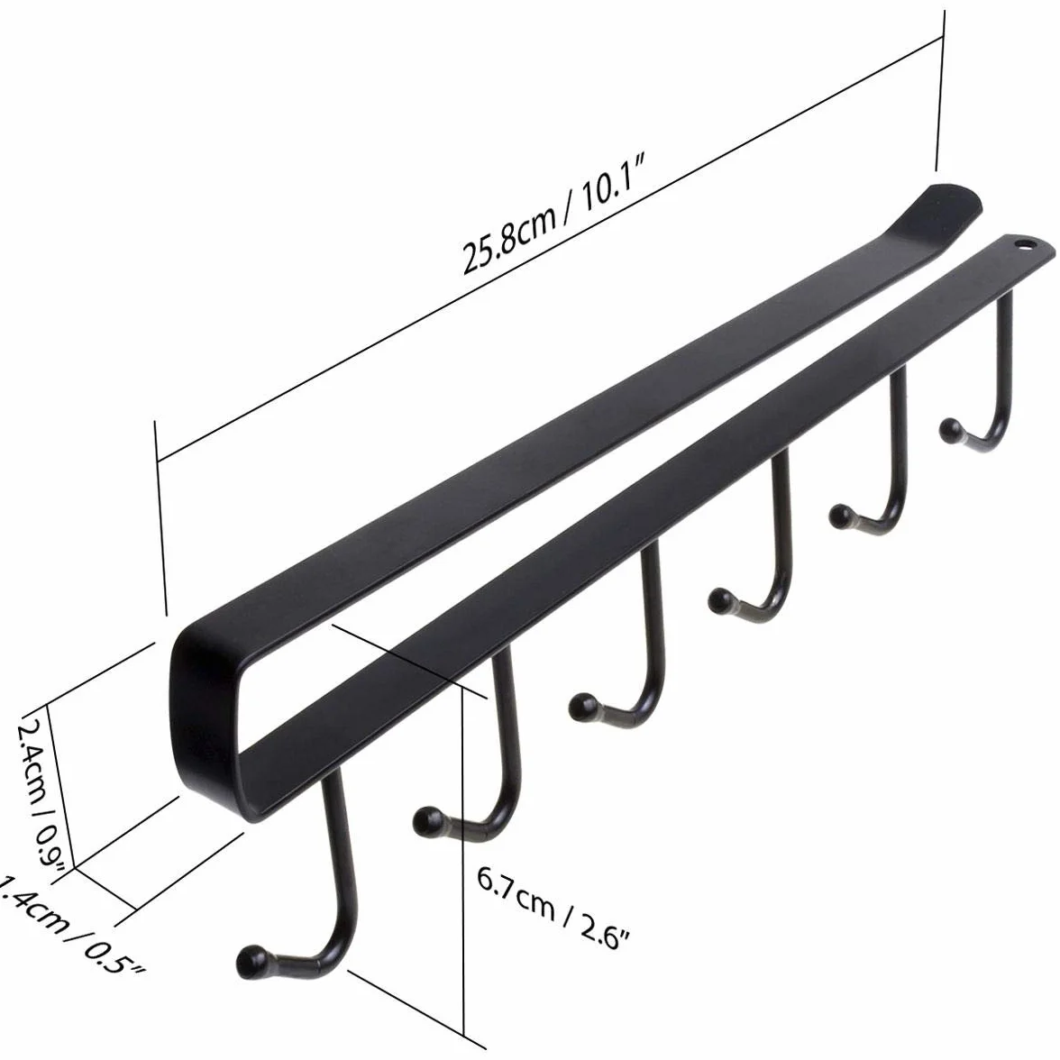 iGadgitz U7165 Metalowy wieszak do przechowywania montowany pod szafką, zestaw 2 sztuk, czarny