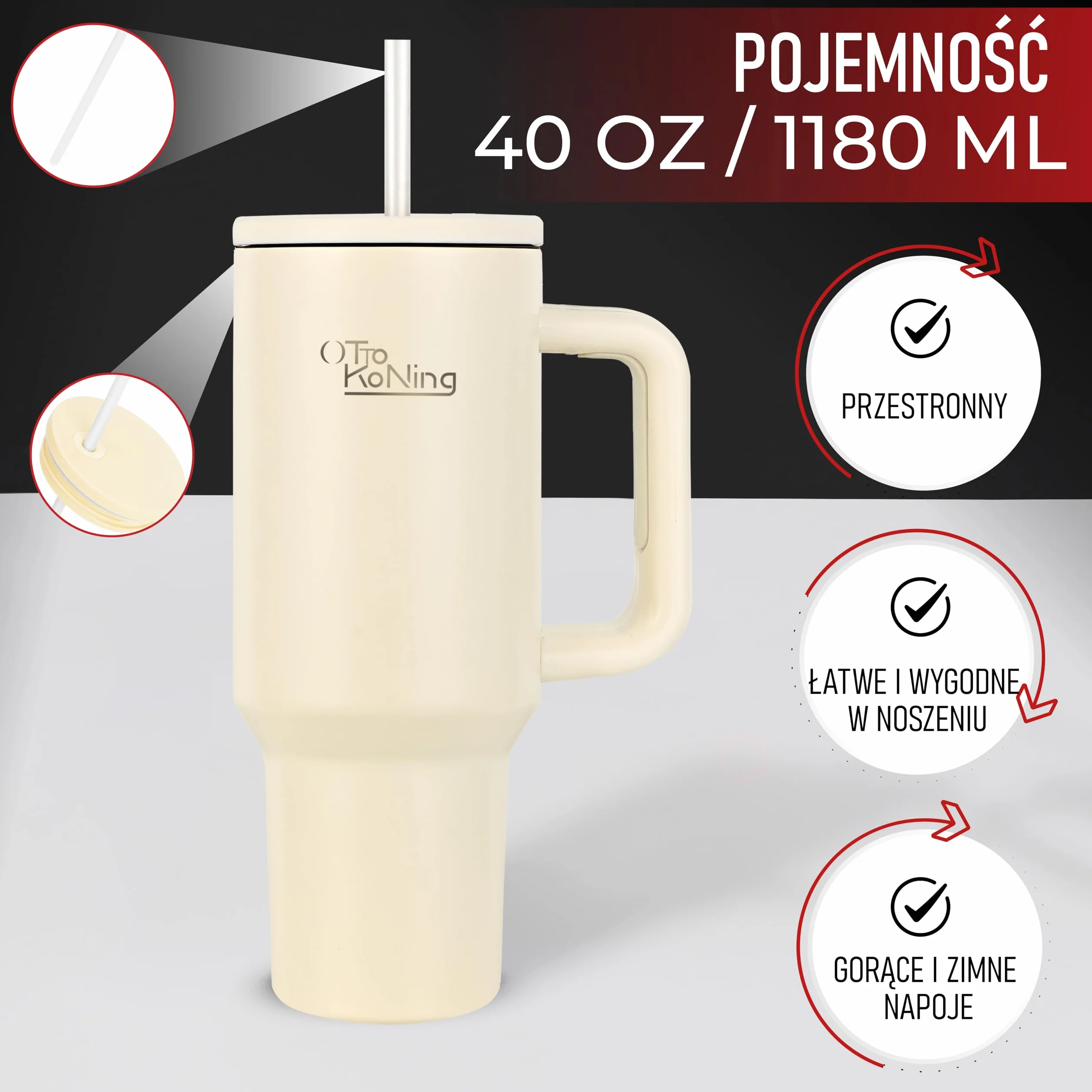Kubek Termiczny ze Stali Nierdzewnej 1.2L Podwójna Ściana Izolowana Próżniowo