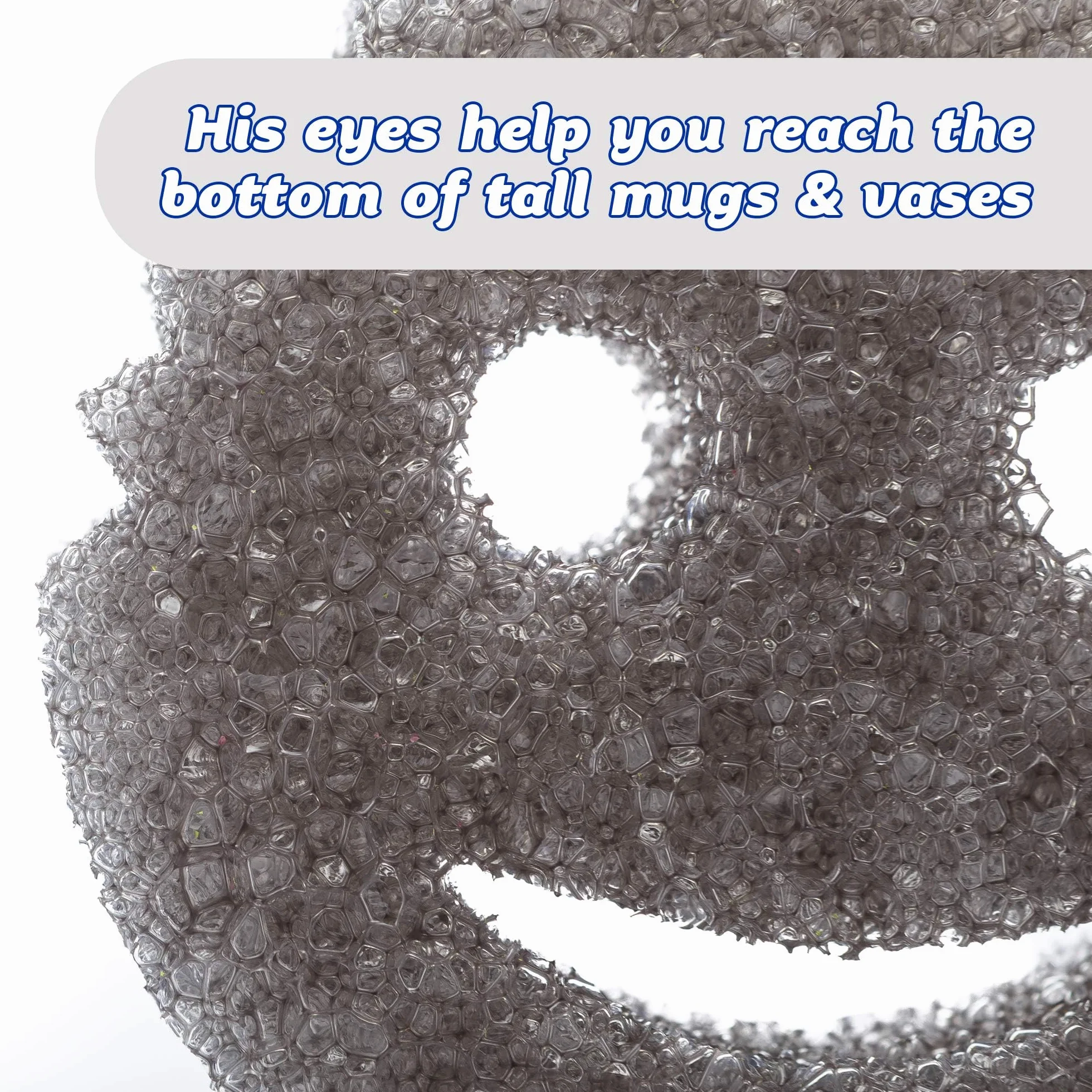 Scrub Daddy Uśmiechnięta Gąbka Flextexture do Szorowania Antybakteryjna Odporna na Zarysowania Szara