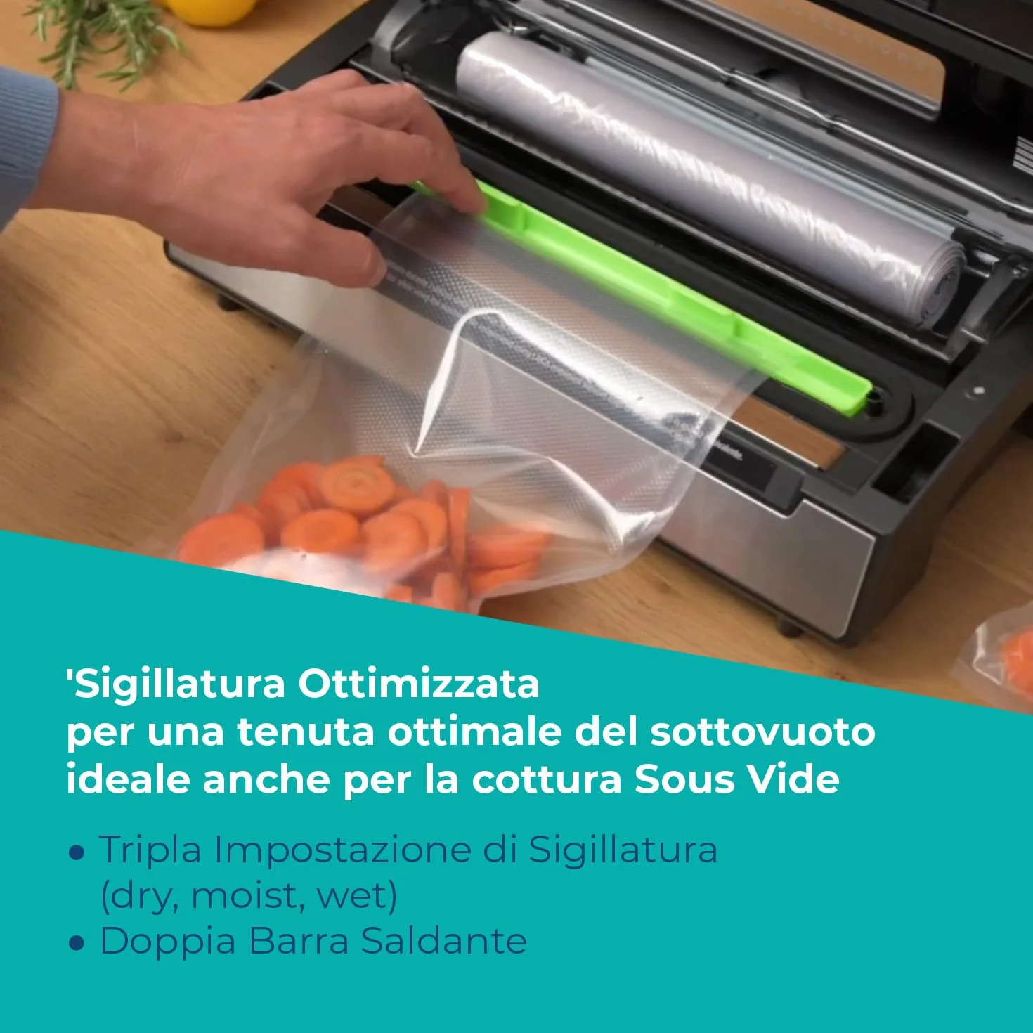 LAICA VT3120 urządzenie do pakowania próżniowego do suchych i wilgotnych produktów spożywczych