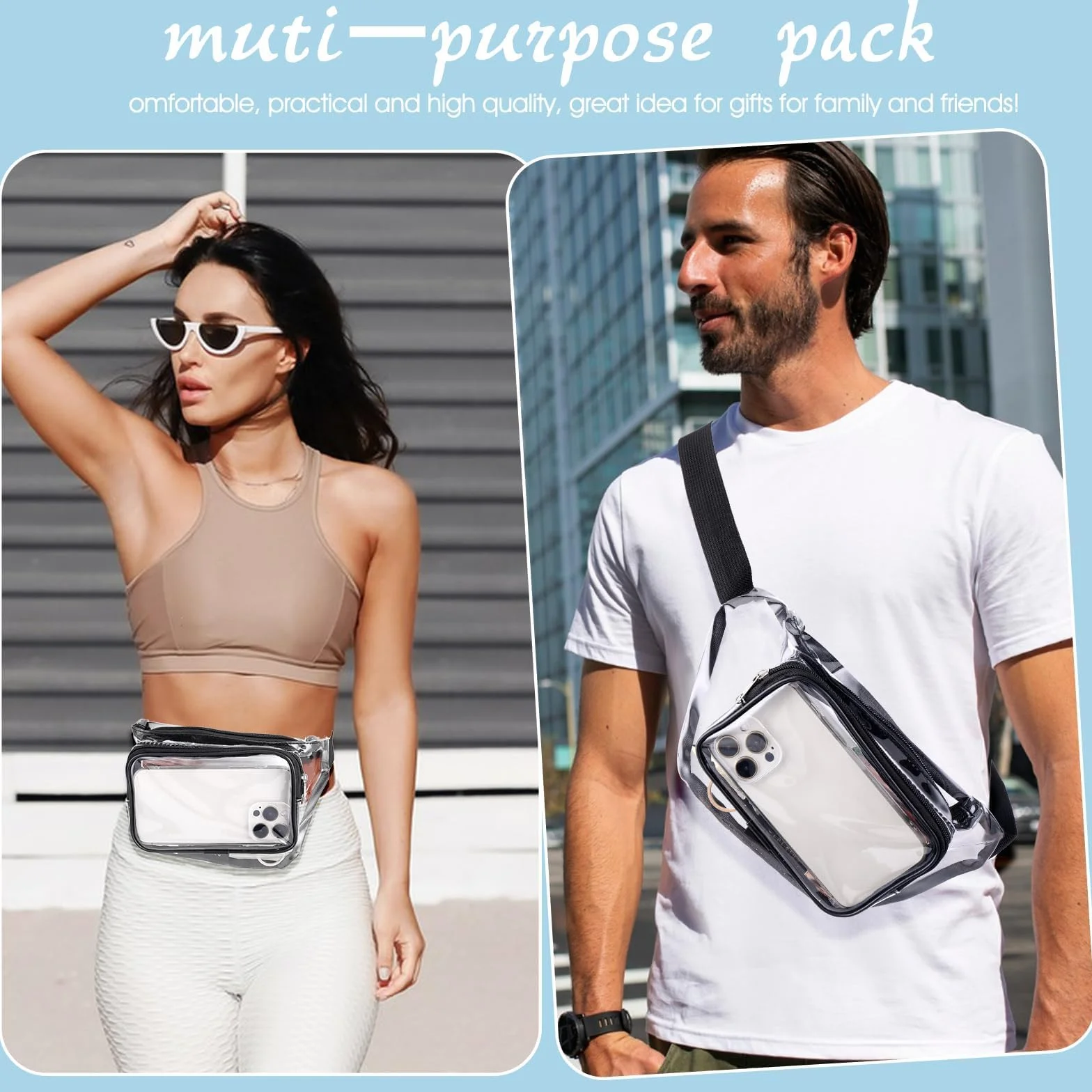 Clear Waist Bag, czarny