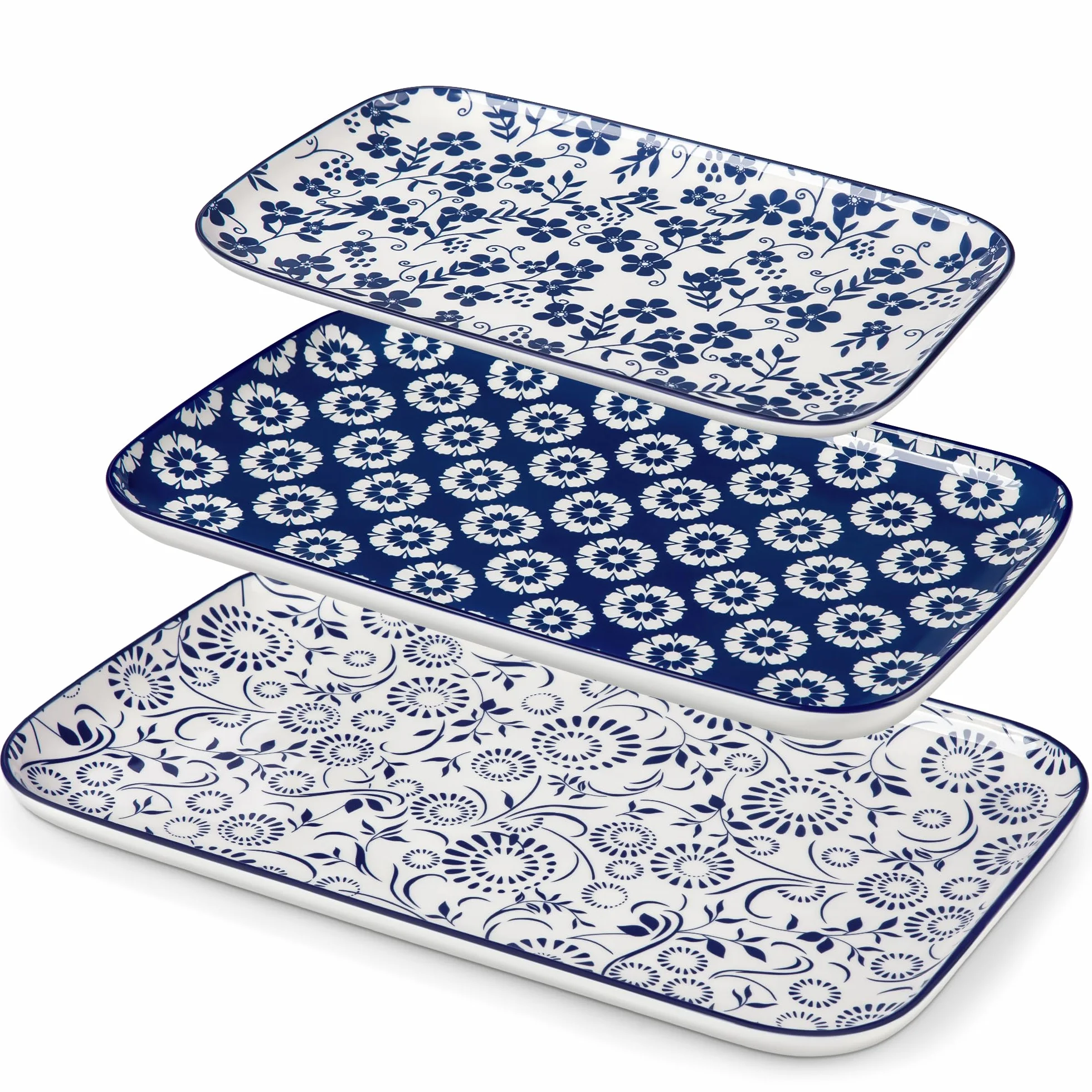 vancasso SELENE02 Półmisek do serwowania porcelanowy 3-częściowy 16/14/30,5 cm