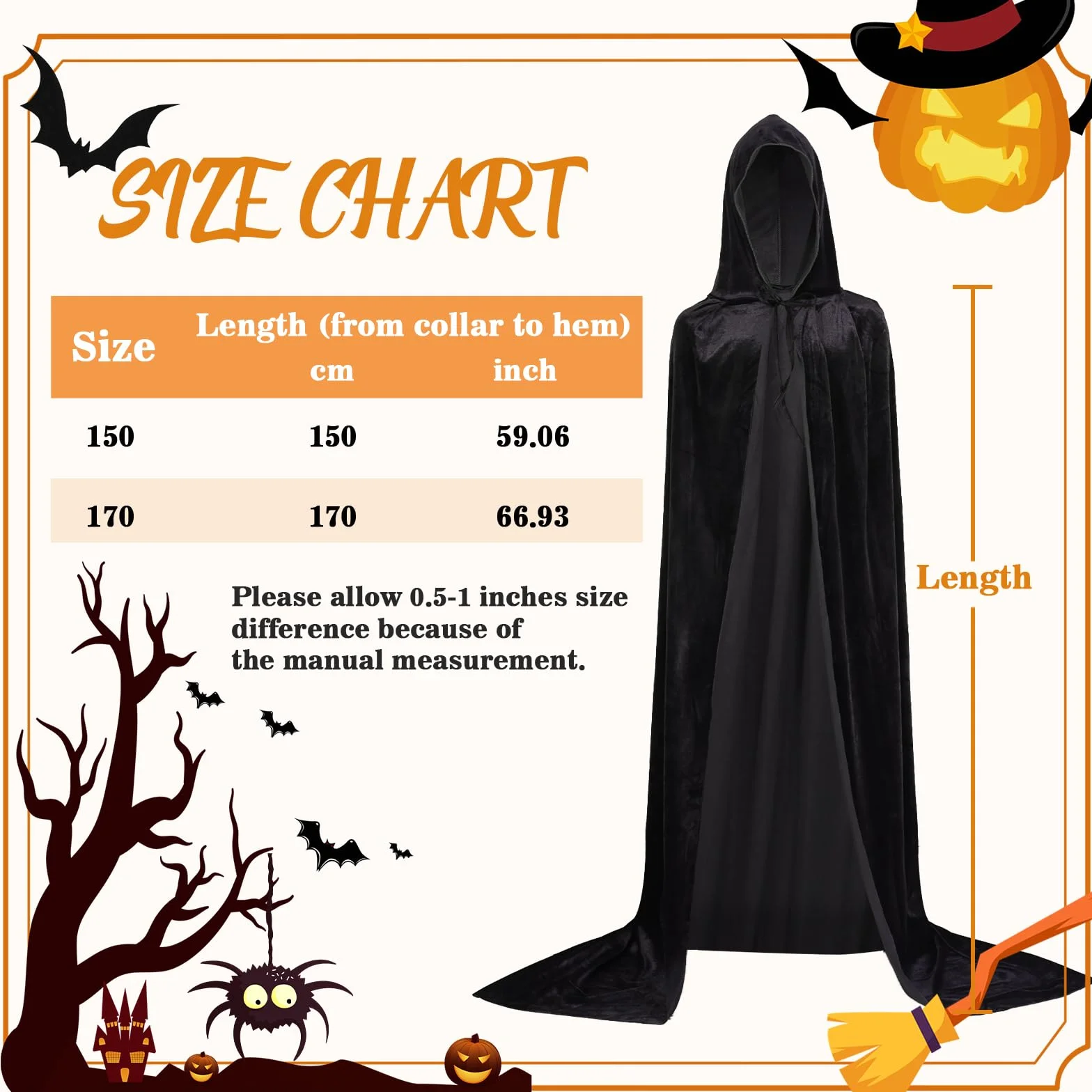 Kostium na Halloween, peleryna czarownica, damska wampira, kostium z kapturem, aksamitny, dla mężczyzn i mężczyzn, unisex, idealna na Halloween, karnawał, Cosplay i imprezę