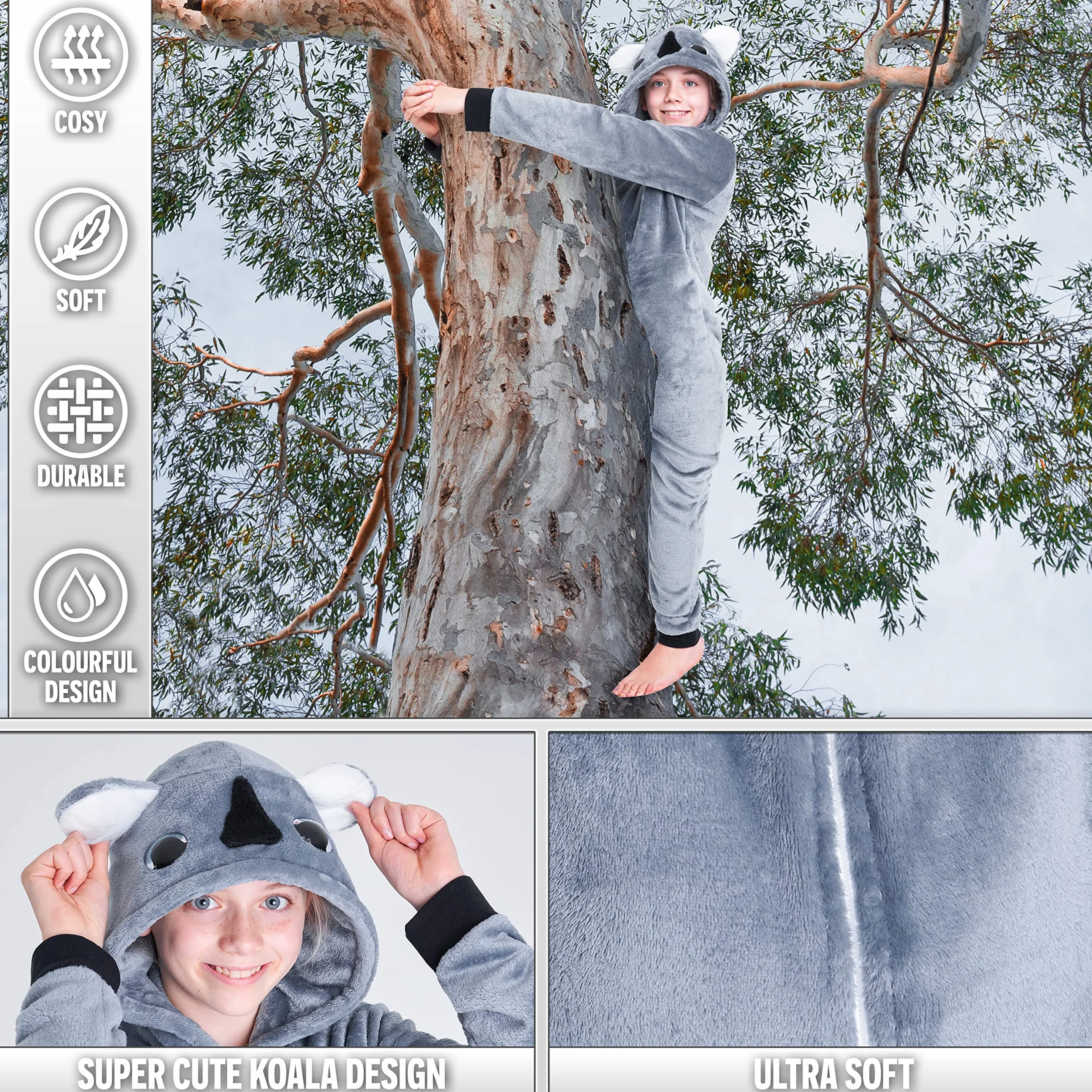 CityComfort Onesie for Kids Super miękka piżama w zwierzątka Ciepły kombinezon dla dziewczynek i chłopców