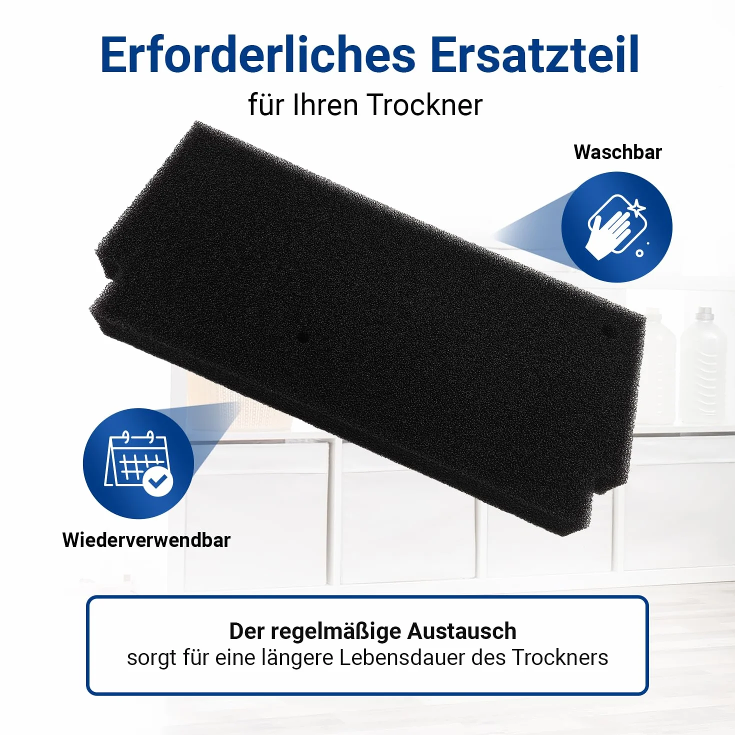 VIOKS Filtr gąbkowy do uchwytu EasyCleanFilter, zamiennik do suszarki Bosch 12022801, mata filtrująca, mata piankowa, filtr cokołowy do suszarki z pompą ciepła Bosch Siеmens