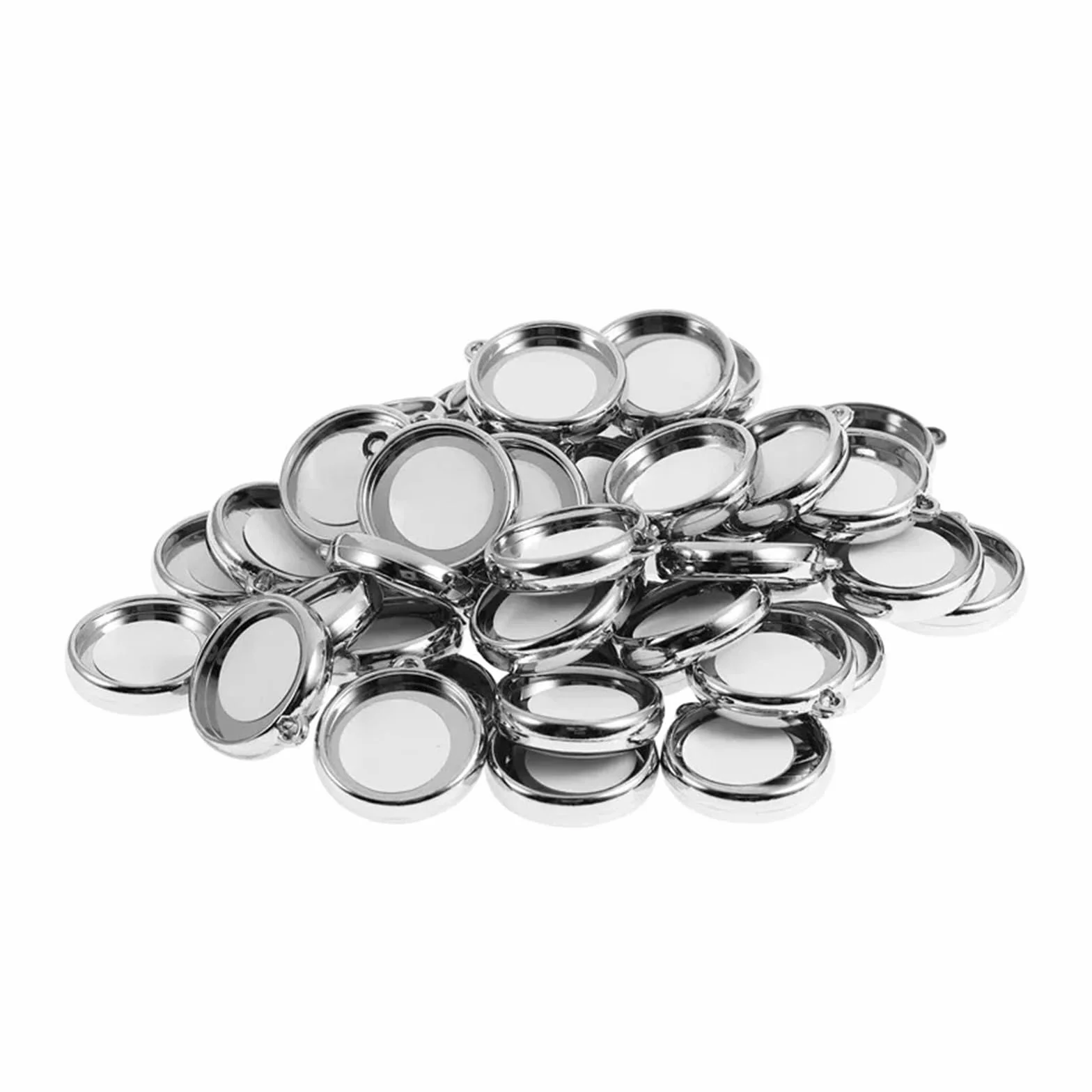 100 zestawów pusty dwustronny breloczek odznaka przycisk materiały do ​​rękodzieła okrągłe przypinki do kluczy wisiorek obrączka DIY Making kompatybilny i wielofunkcyjny