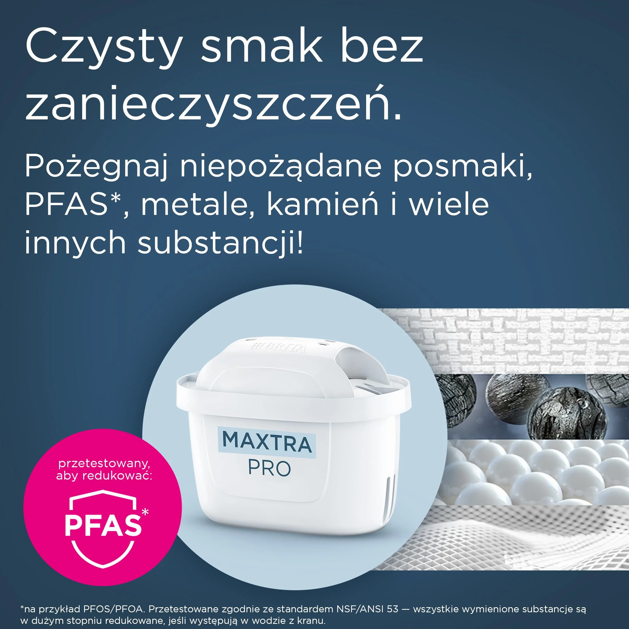 BRITA Dzbanek filtrujący Marella niebieski (2,4 l) z 3 orgyinalnymi filtrami BRITA MAXTRA PRO Pure Performance redukującymi chlor, kamień, PFAS i metale – elegancja i funkcjonalność