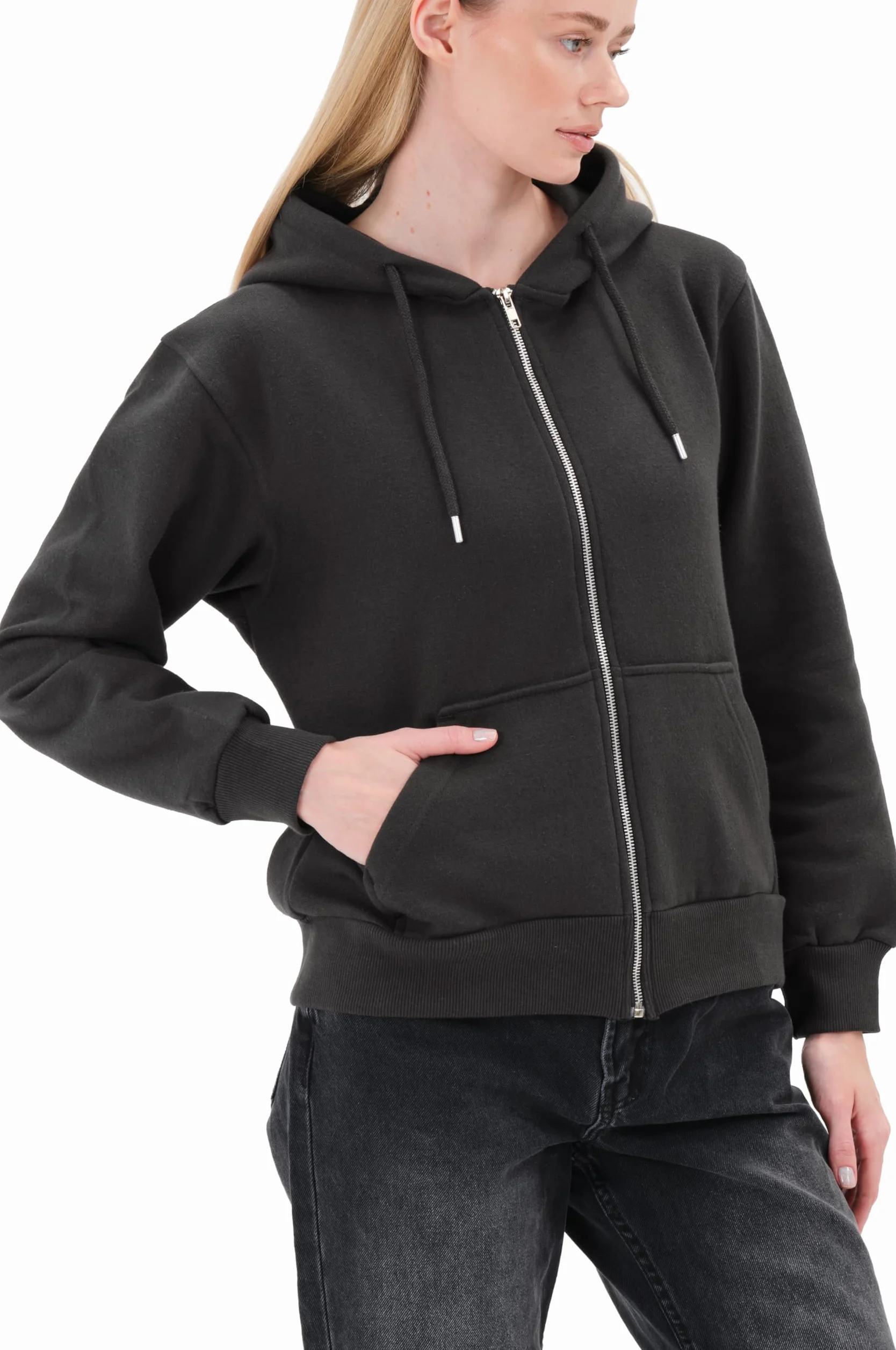 Smith & Solo Damska bluza z kapturem – bluza z kapturem, z okrągłym dekoltem, slim fit, na czas wolny, sportowa koszulka z długim rękawem, bluza treningowa