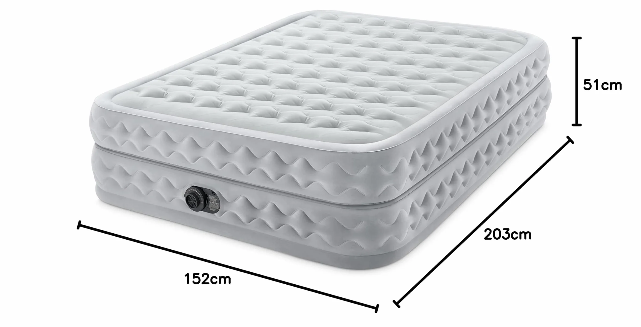 Intex 64490ND - Materasso Dura-Beam Supreme Air-Flow Autogonfiante, 152x203x51 cm