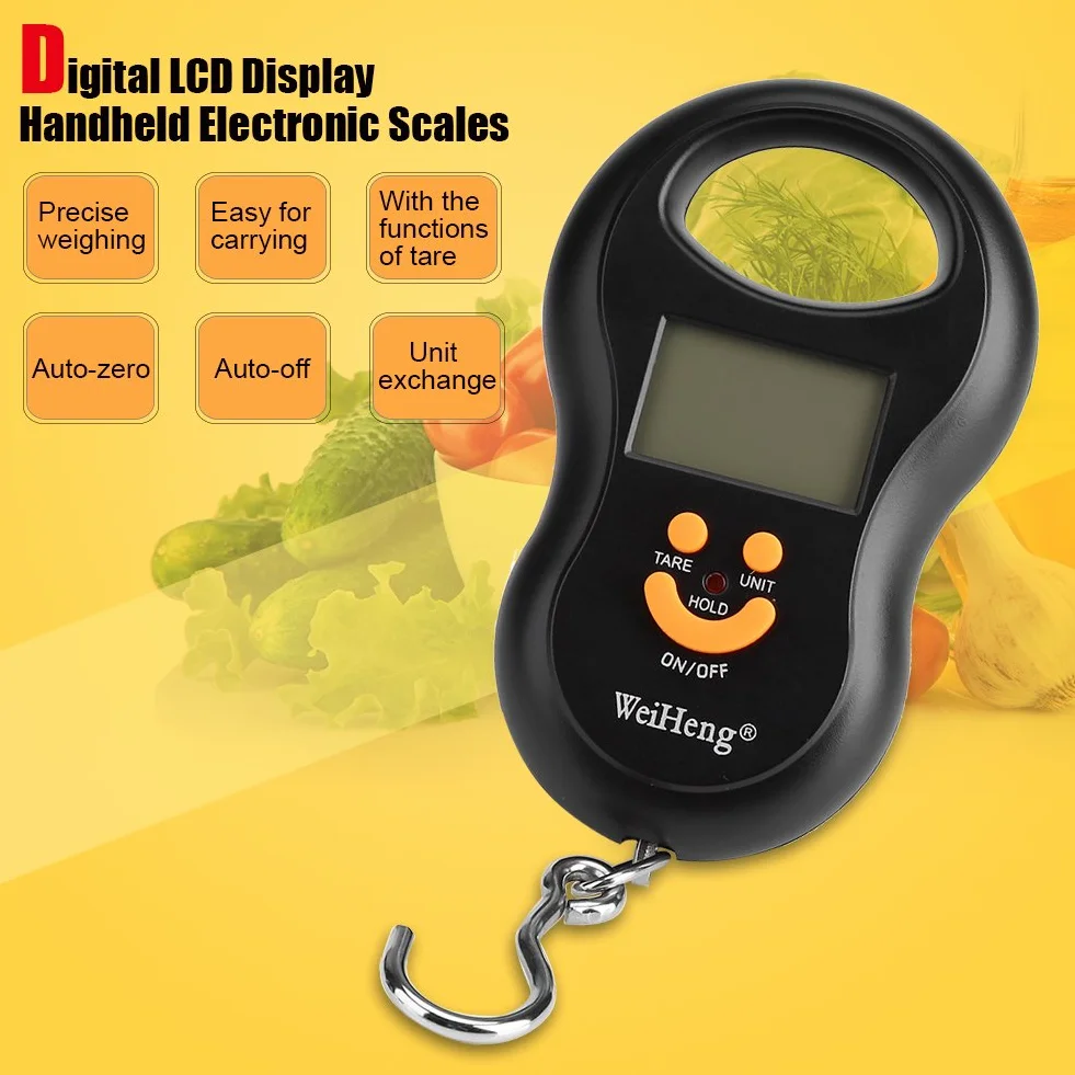 Waga bagażowa, 50 Kg/10G Lcd Cyfrowy Handheld Przenośny Żuraw Elektroniczny Waga Możliwość Powieszenia Hak Do Samolotu Podróży Bagaż Ważenie Domowe Zakupy Wędkarstwo