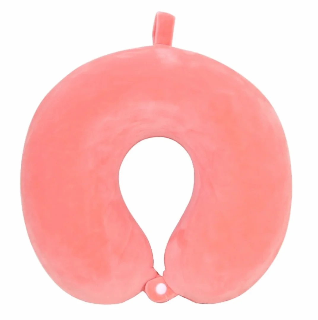 Poduszka Podróżna Do Samolotu Samochodu Poduszka Podróżna Z Pianki Memory Foam, Bawełniana Na Szyję, Zdejmowany Pokrowiec Do Samolotów(Pink-B)