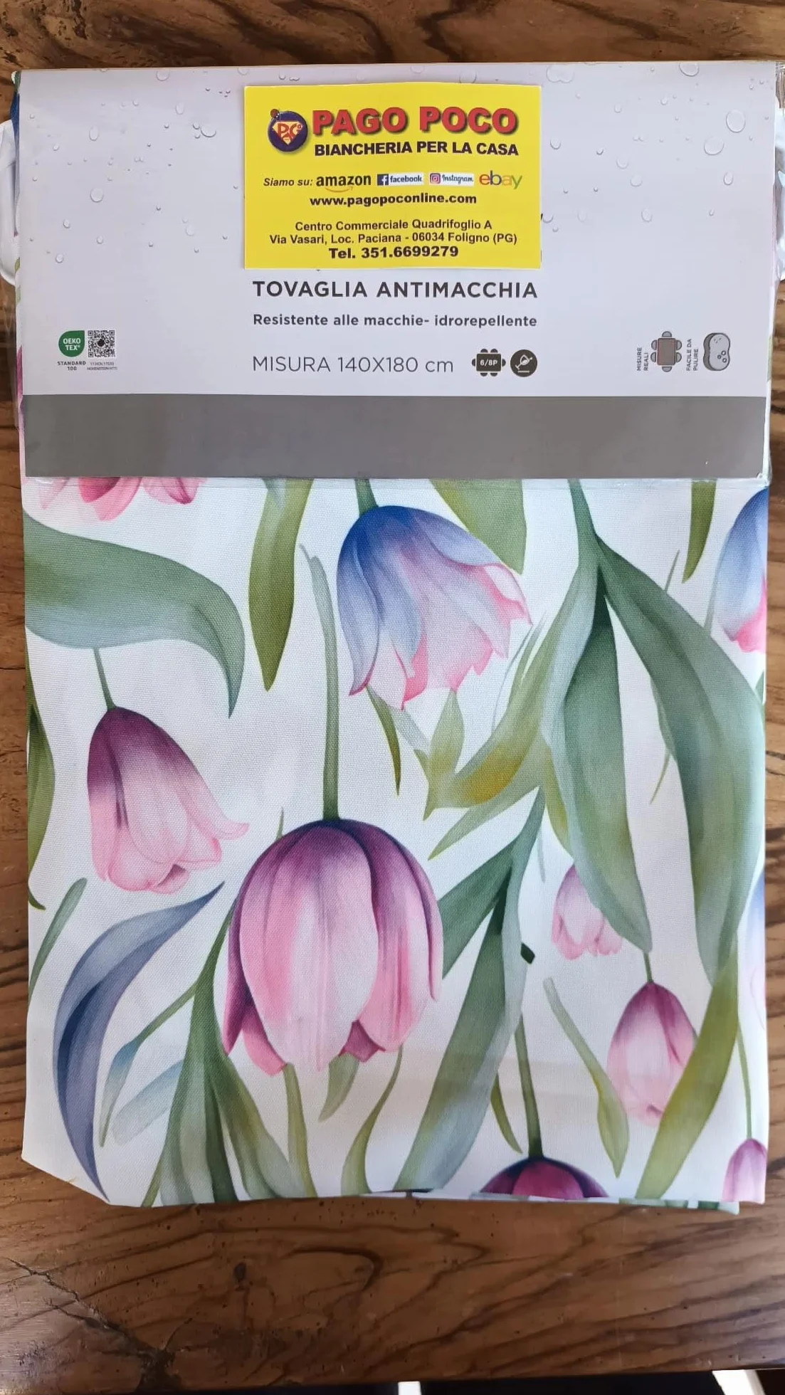 PAPAVERI Prostokątny obrus przeciwdeszczowy 100% Wodoodporny 120x160