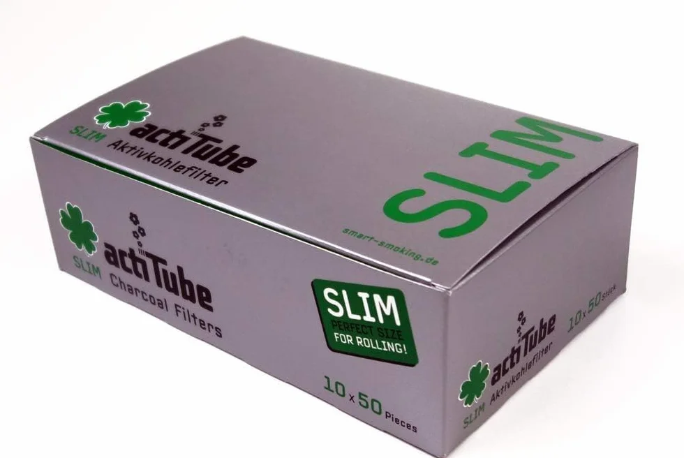 actiTube ' Filtr z węglem aktywnym Slim (10 x 50 sztuk) - Megabox, 500 sztuk (1 opakowanie)