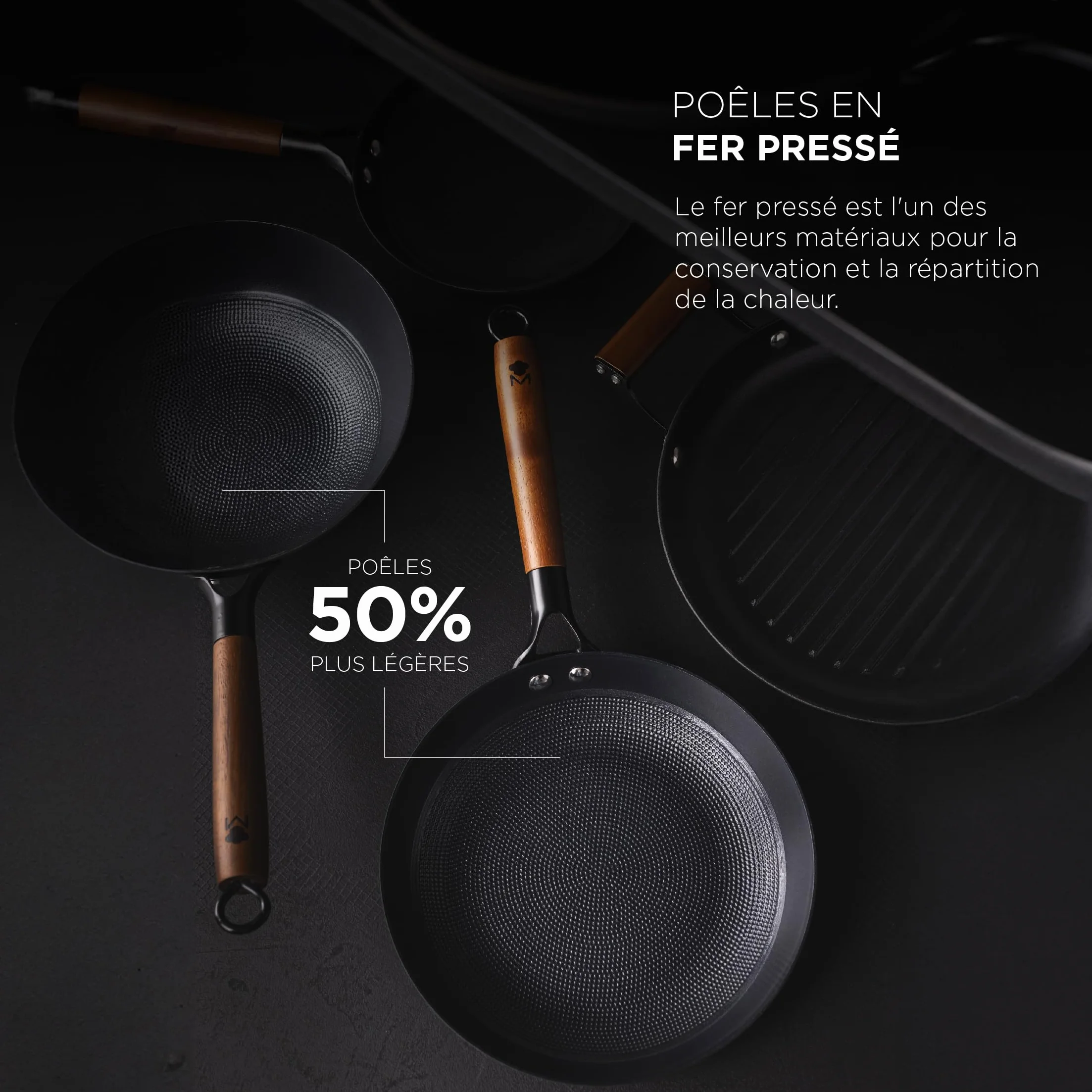 MasterPRO ODIN zestaw do gotowania: patelnia 28 cm, Wok 24 cm, patelnia 24 cm, rondel 16 cm, nieprzywierająca powłoka ceramiczna