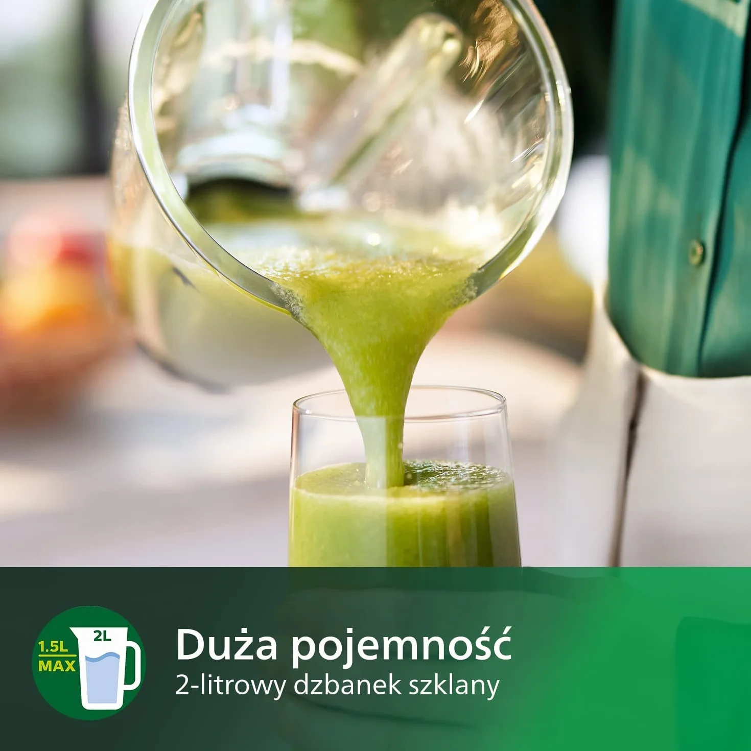 Philips Blender kielichowy 1000 W Szklany dzbanek 2 l Technologia ProBlend Crush HR3573/90