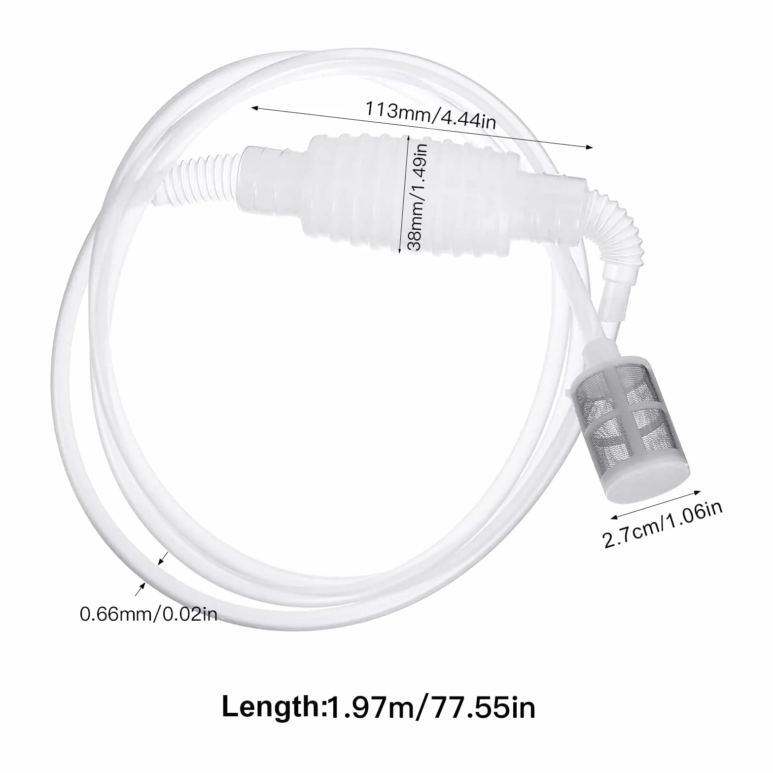 Brew Syphon Tube 2m Miękka rurka Syfon Filtr Narzędzie do robienia wina Wielokrotnego użytku