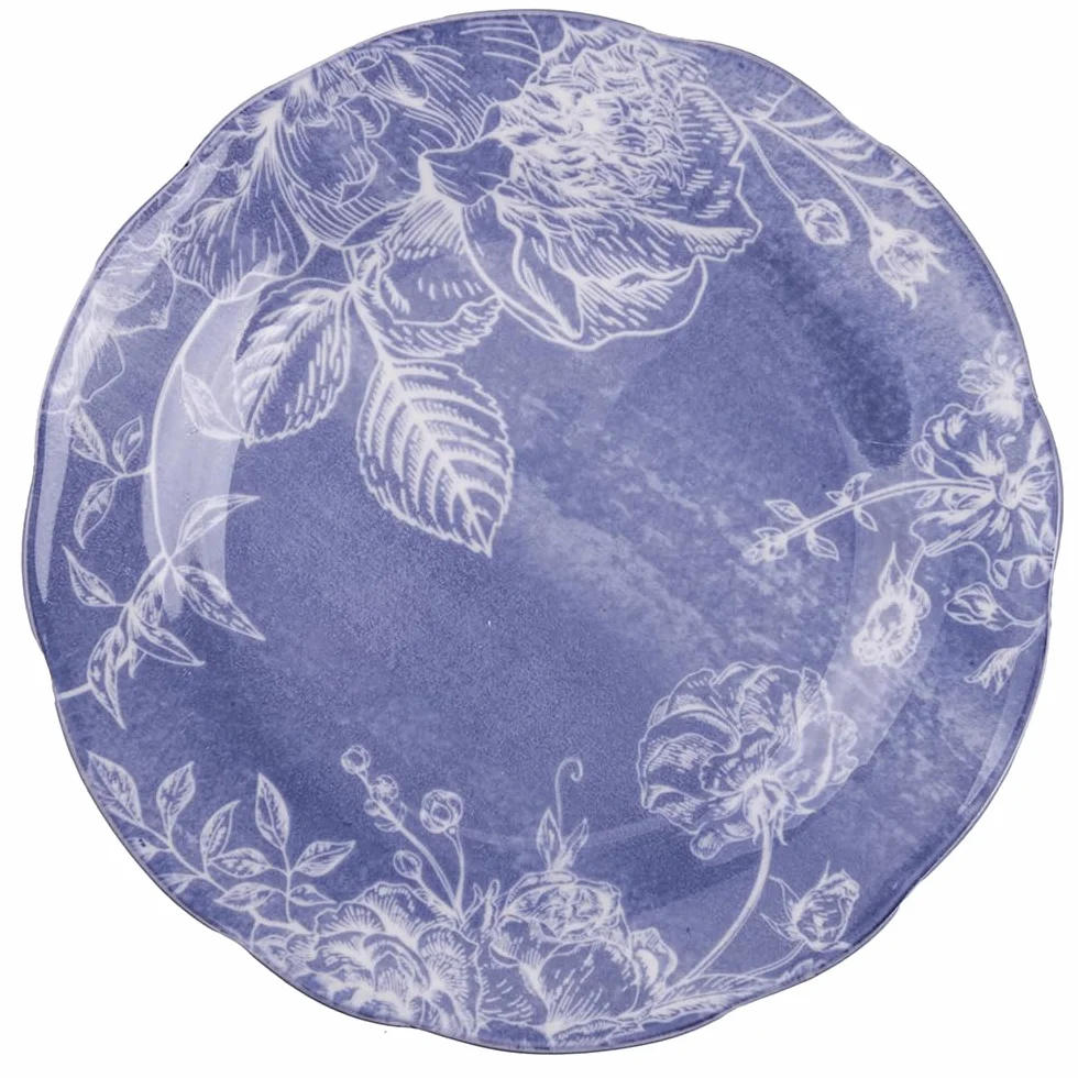18-częściowy zestaw naczyń porcelanowych, zastawa stołowa, dekoracja kwiatowa, liliowa, fleurette