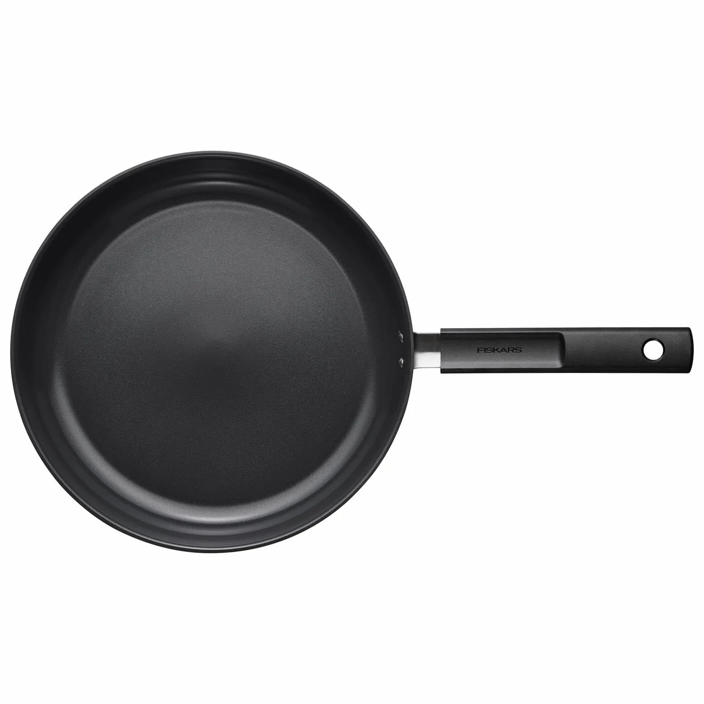 Fiskars Patelnia Hard Face 30 cm, nieprzywierająca, odporna na zarysowania, aluminium/plastik, czarna