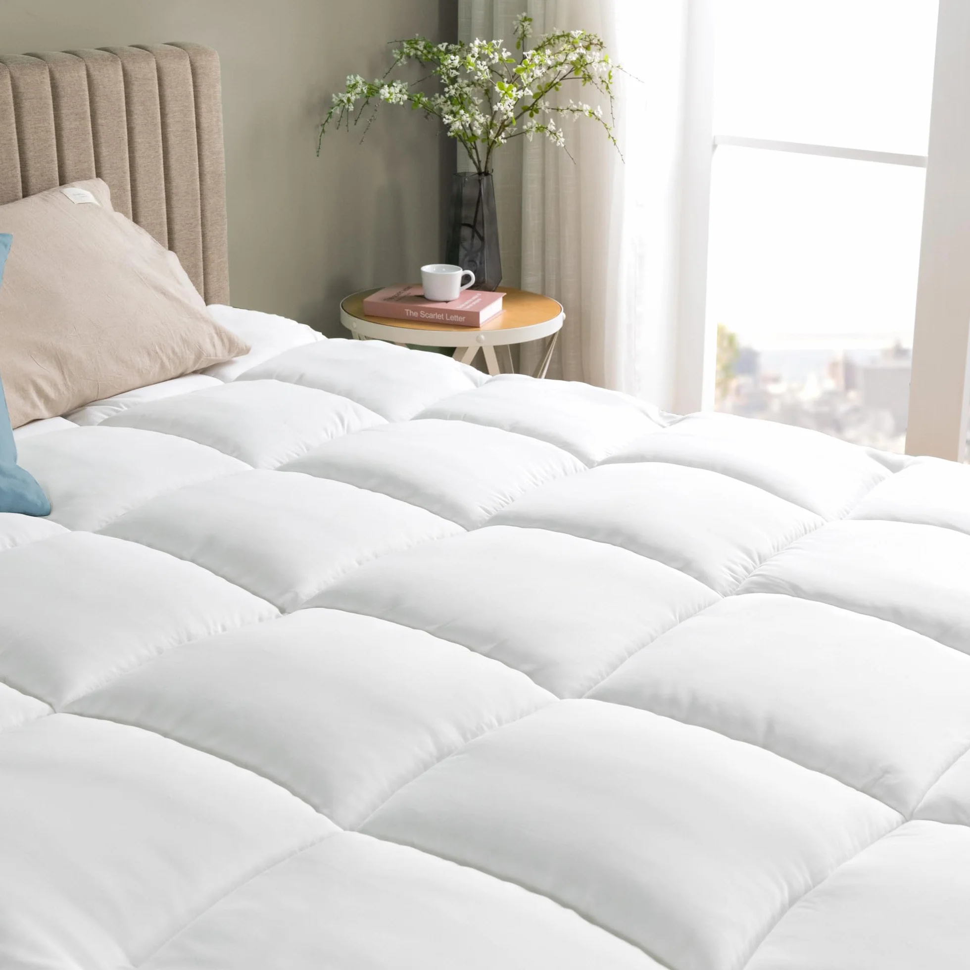 Zinus Mattress Topper, poliester, biały, 200 x 140 cm