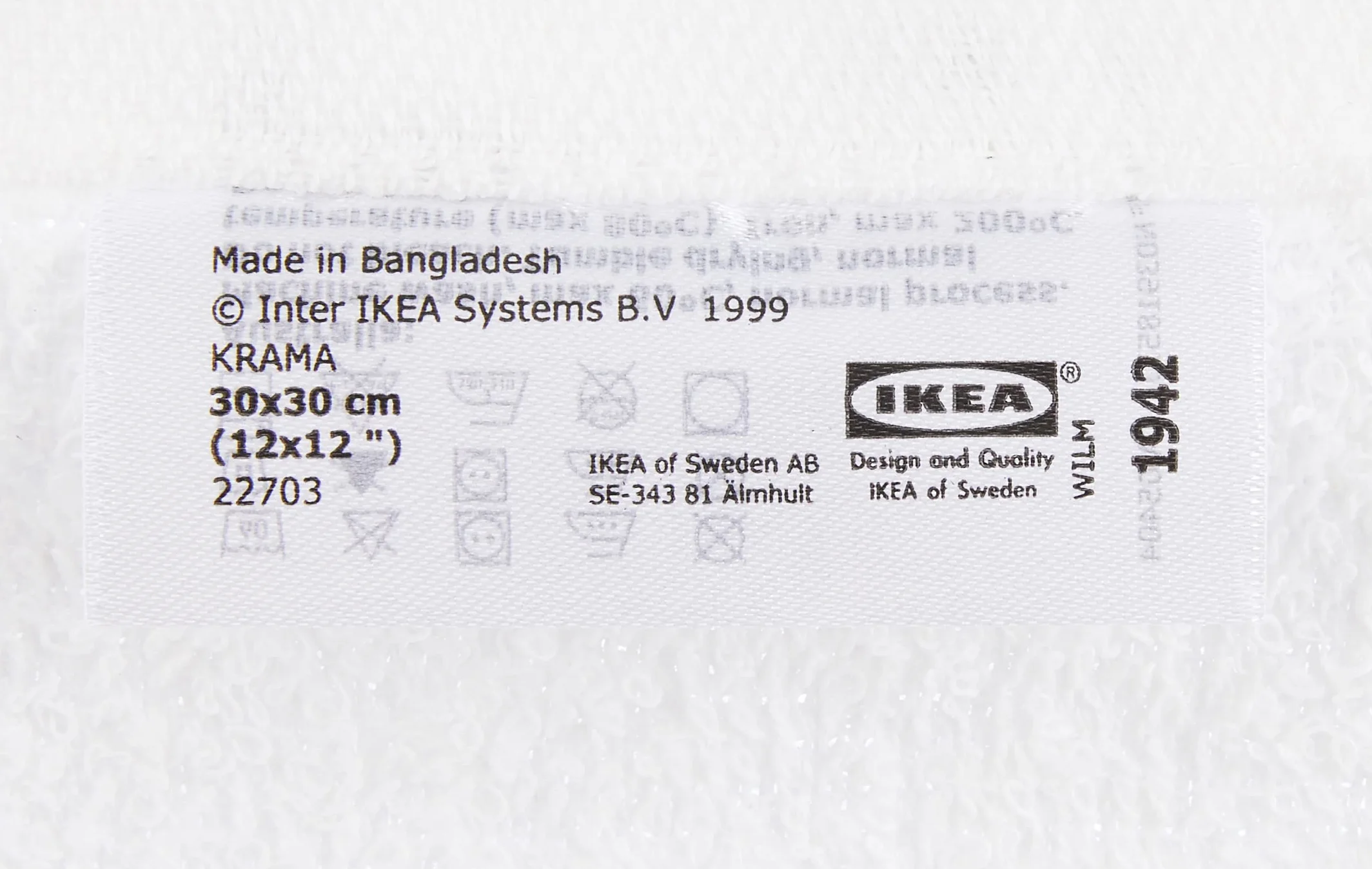 IKEA Krama myjki, białe 10 szt. bawełna niewybielana 30 x 30 cm