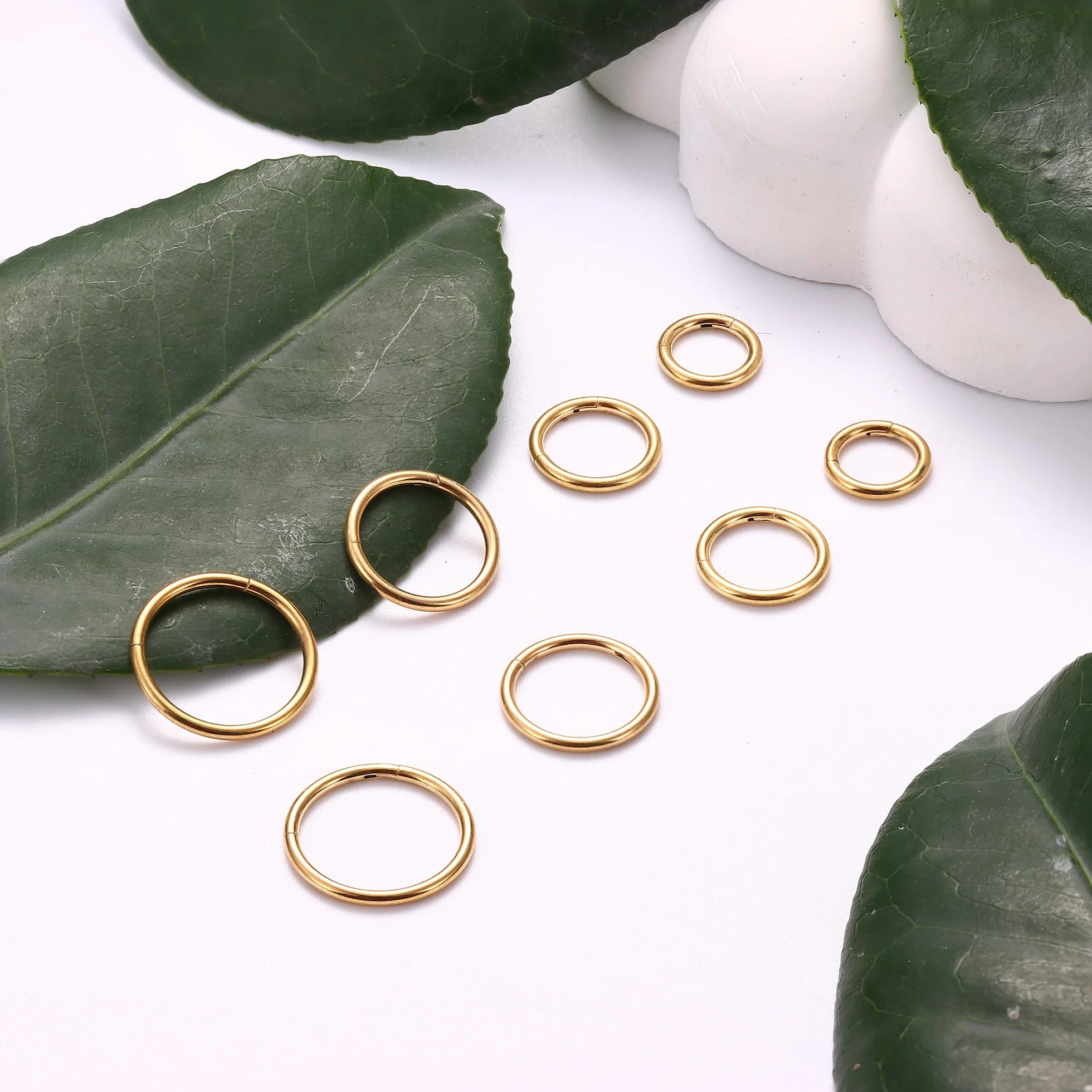 Diamday 8 szt. 16G / 18G kolczyk do nosa obręcze ze stali chirurgicznej 316L pierścień do przegrody nosowej helix tragus piercing biżuteria chrząstka wieża stokrotka kolczyki wargi pierścień na