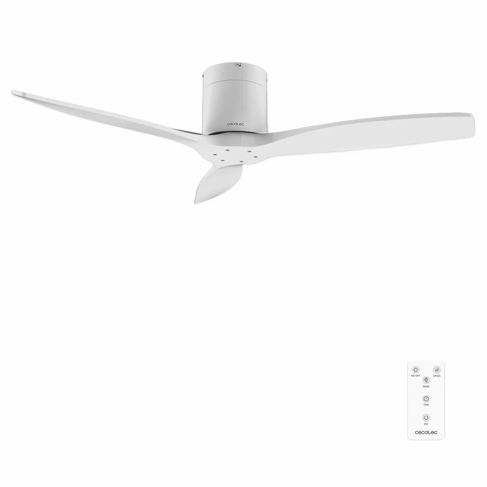 Cecotec Wentylator sufitowy EnergySilence Aero 5400 Classic White & White, 40 W, 3 łopatki, 6 prędkości, timer 8h, tryb zimowy/letni