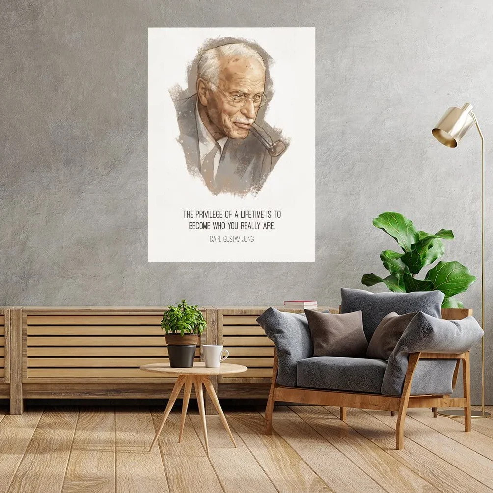 Plakat plakat Przywilejowanie życia Carl Jung Cytat Inspiruj Psychologię Emocje