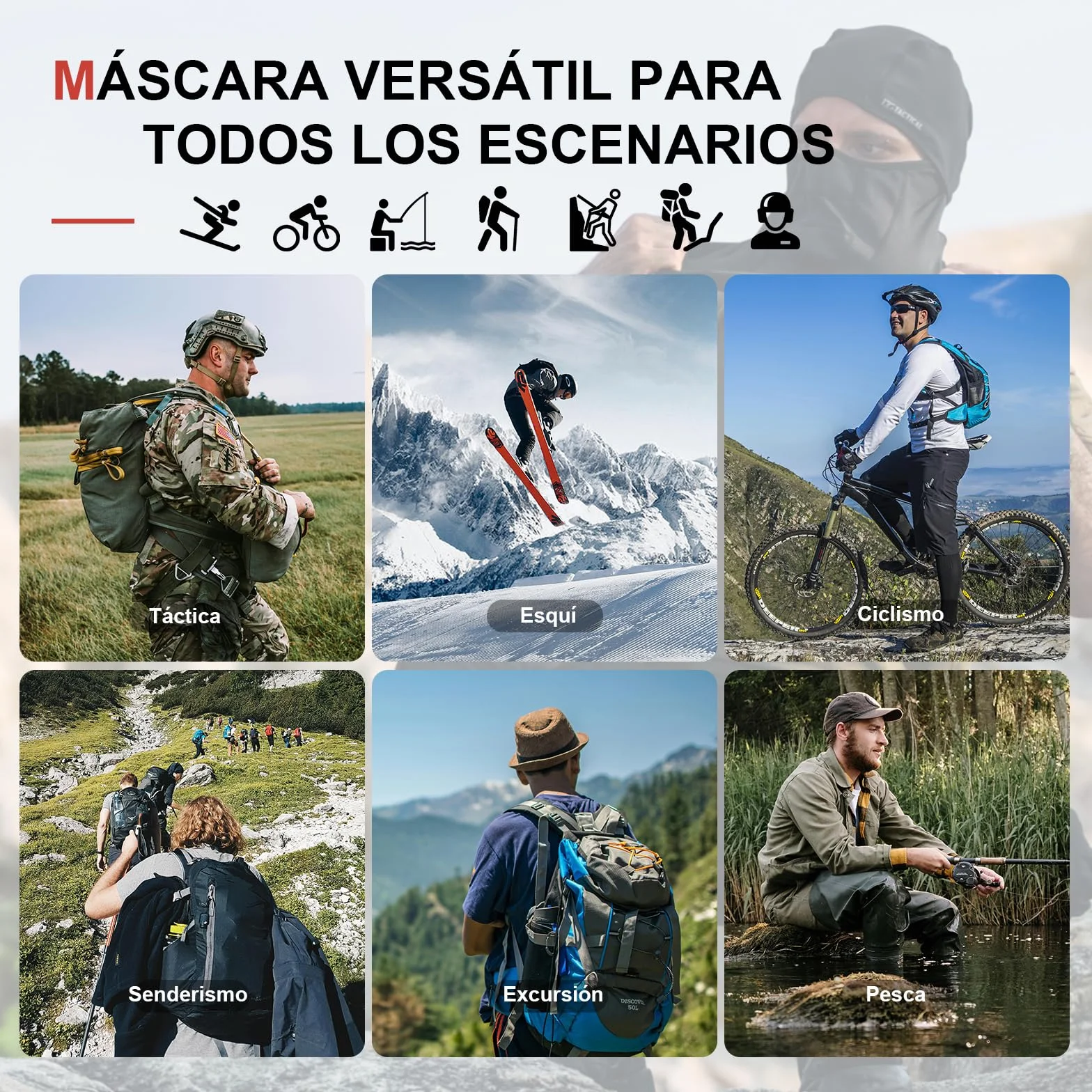 1TG Tactical Kominiarka na twarz, maska narciarska, kominiarka, dla kobiet i mężczyzn, maska do paintballa, Airsoft, ochrona przed promieniowaniem UV, wiatroszczelna, ciepła, do