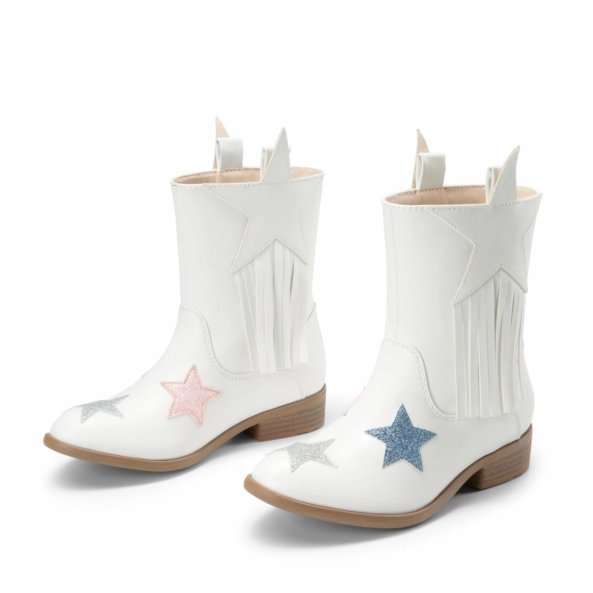 DREAM PAIRS Dziewczęce kowbojskie kowbojskie zachodnie buty z frędzlami do połowy łydki