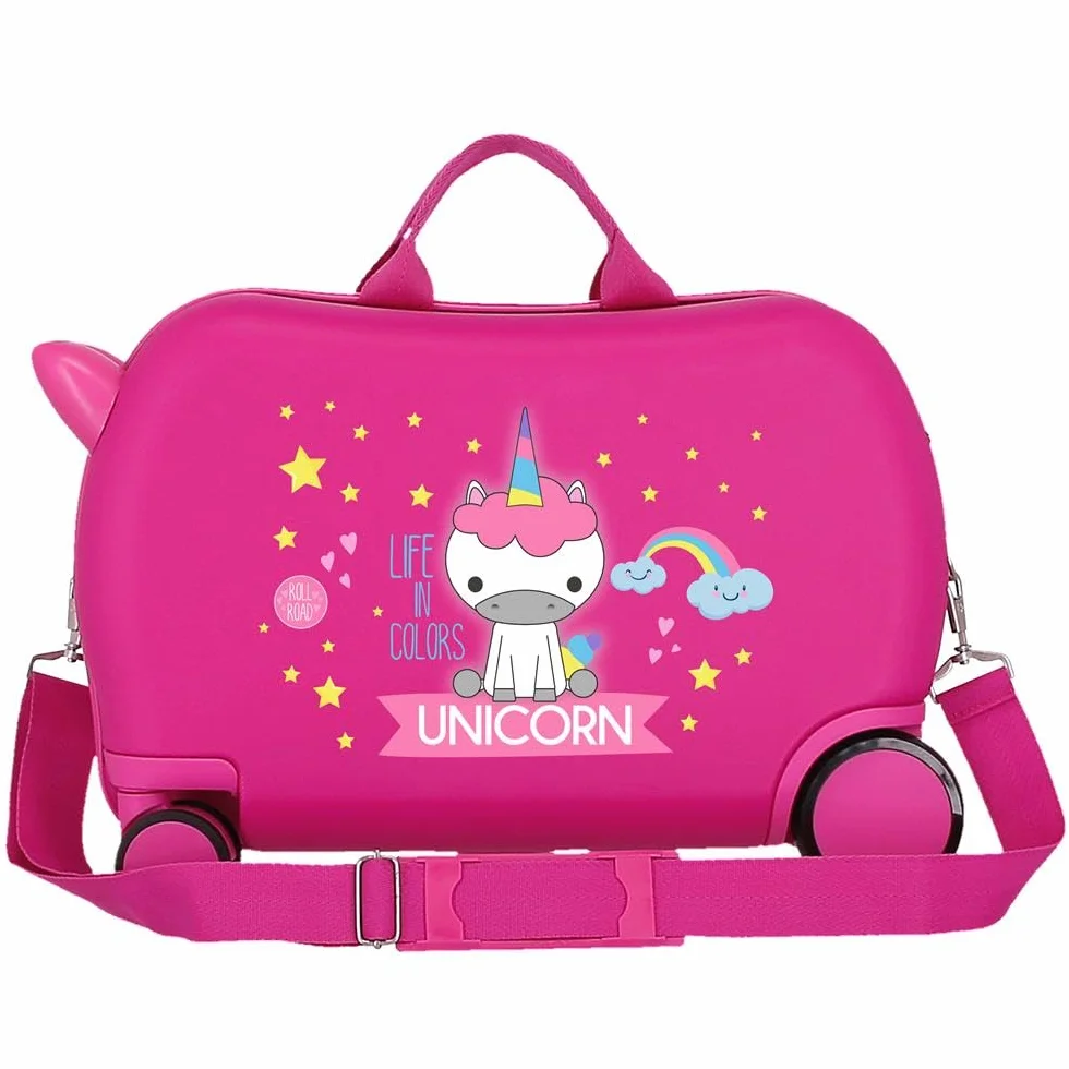 Roll Road Little me Unicorn Walizka dziecięca różowa 45x31x20 cm sztywny ABS 24,6 l 1,8 kg 4 koła bagaż podręczny, Różowy kolor, walizka dziecięca