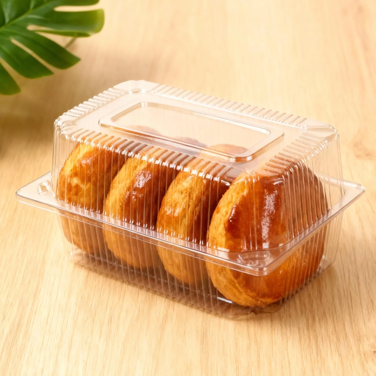 Przezroczyste pudełka na babeczki 100 sztuk 18,5 x 12 x 9,5 cm z pokrywką