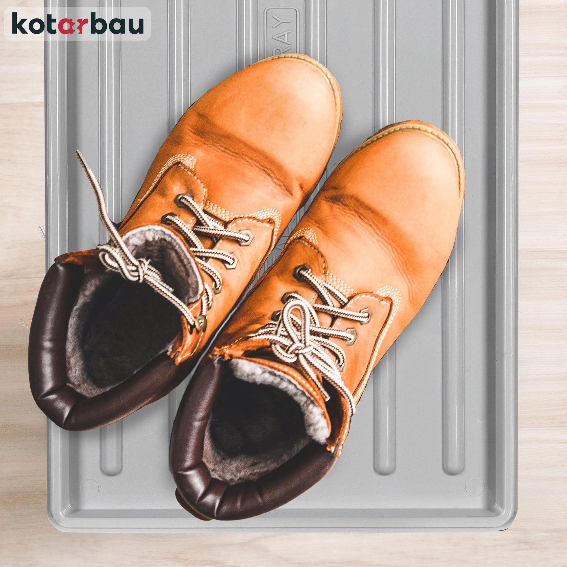 KOTARBAU Ociekacz na Buty 45 x 30 cm Mata do Przedpokoju Szara