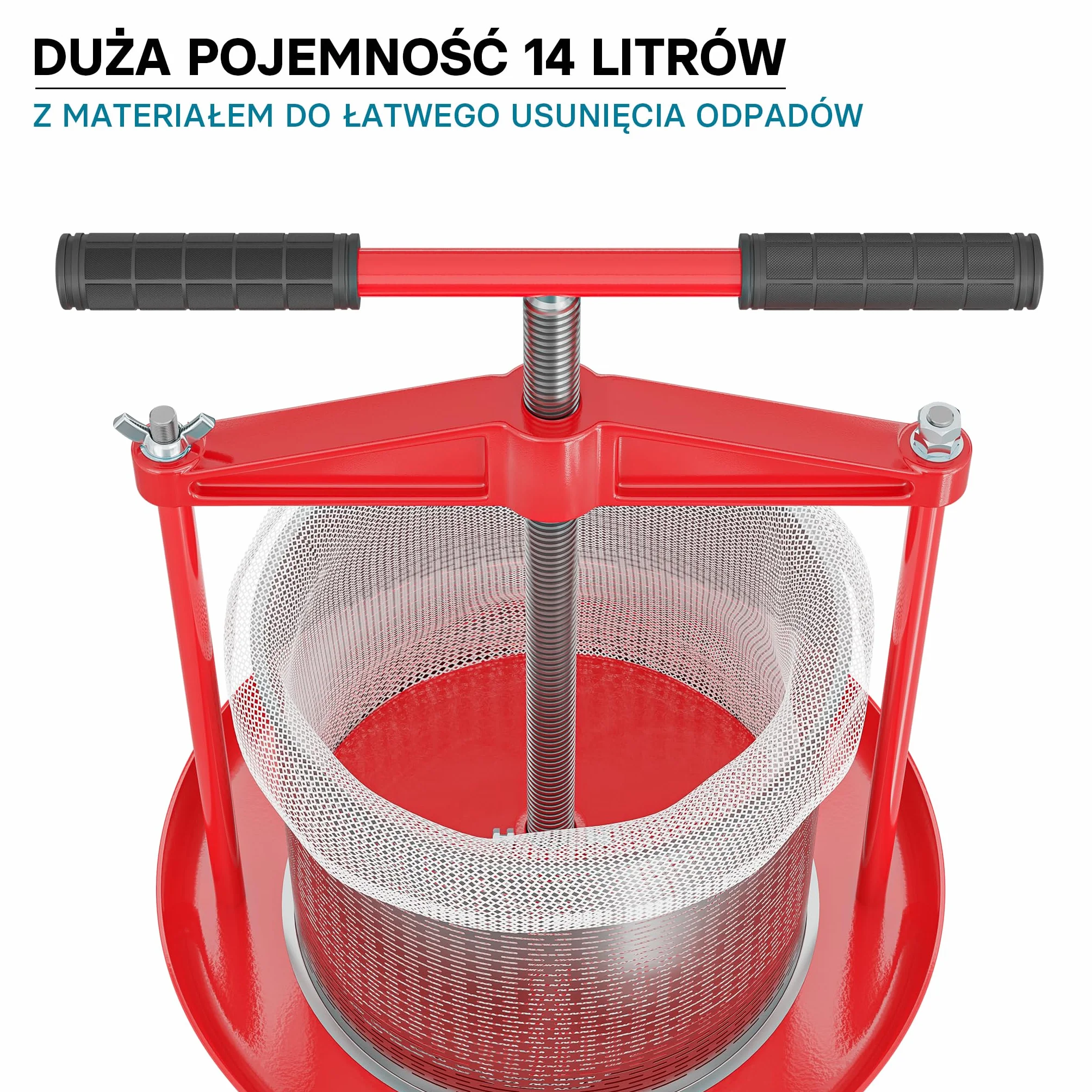 Wiltec Prasa ramowa do owoców 14 litrów ze stali nierdzewnej