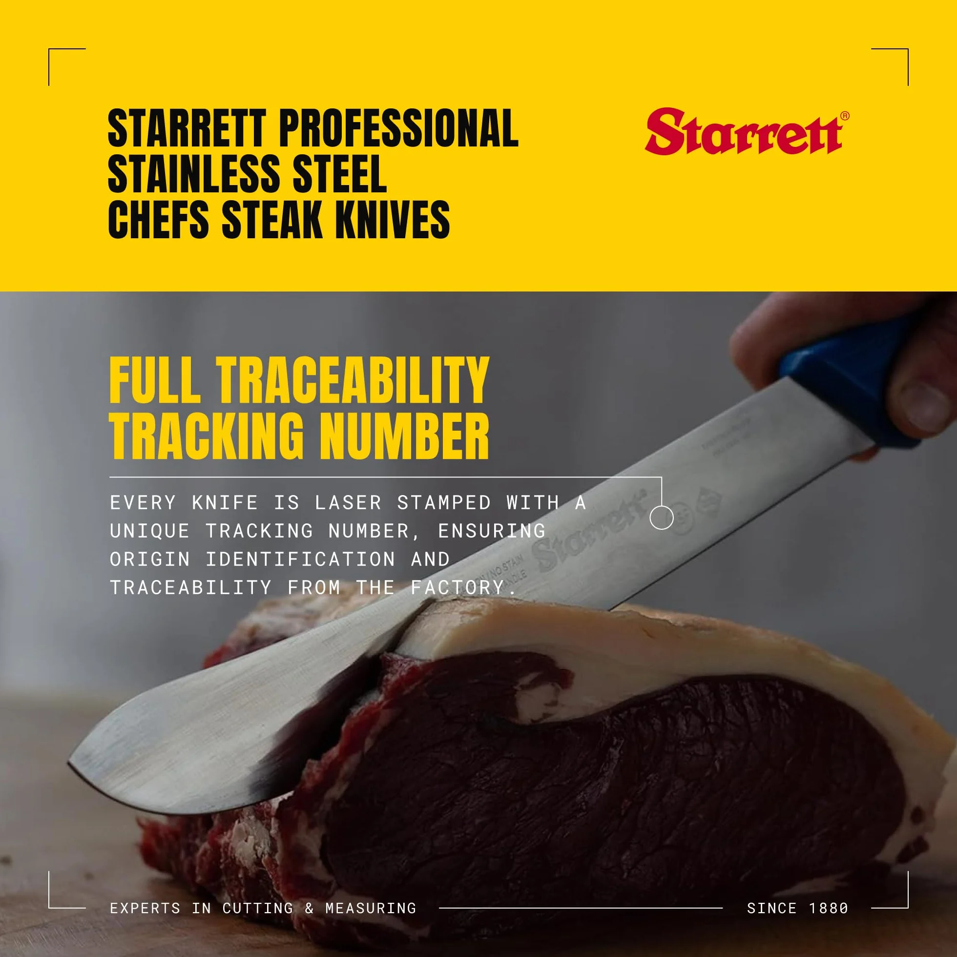 Starrett Profesjonalne noże do steków ze stali nierdzewnej 200 mm czerwone