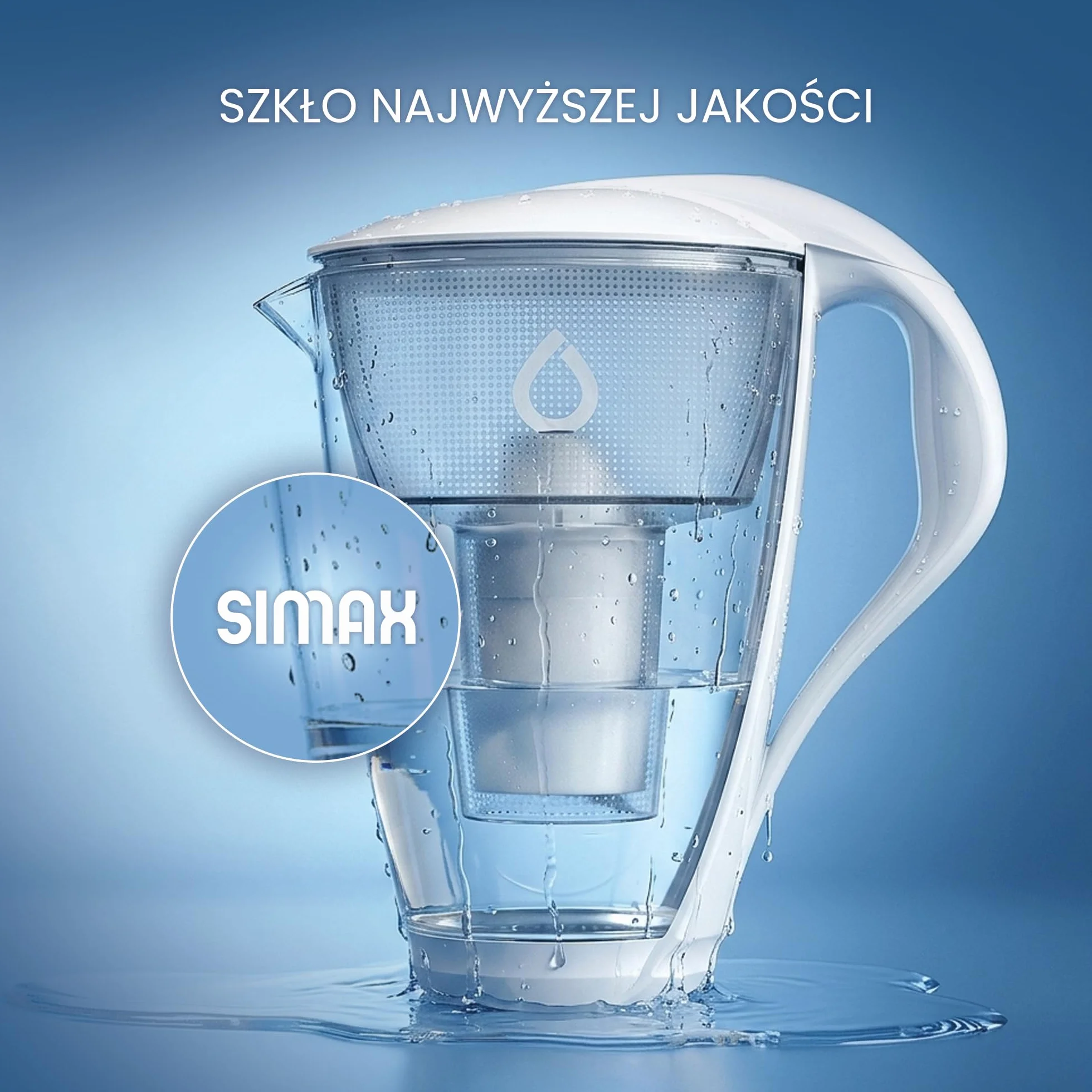 DAFI Zestaw dzbanek szklany Crystal LED 2 l czarny + 10 wkładów Classic