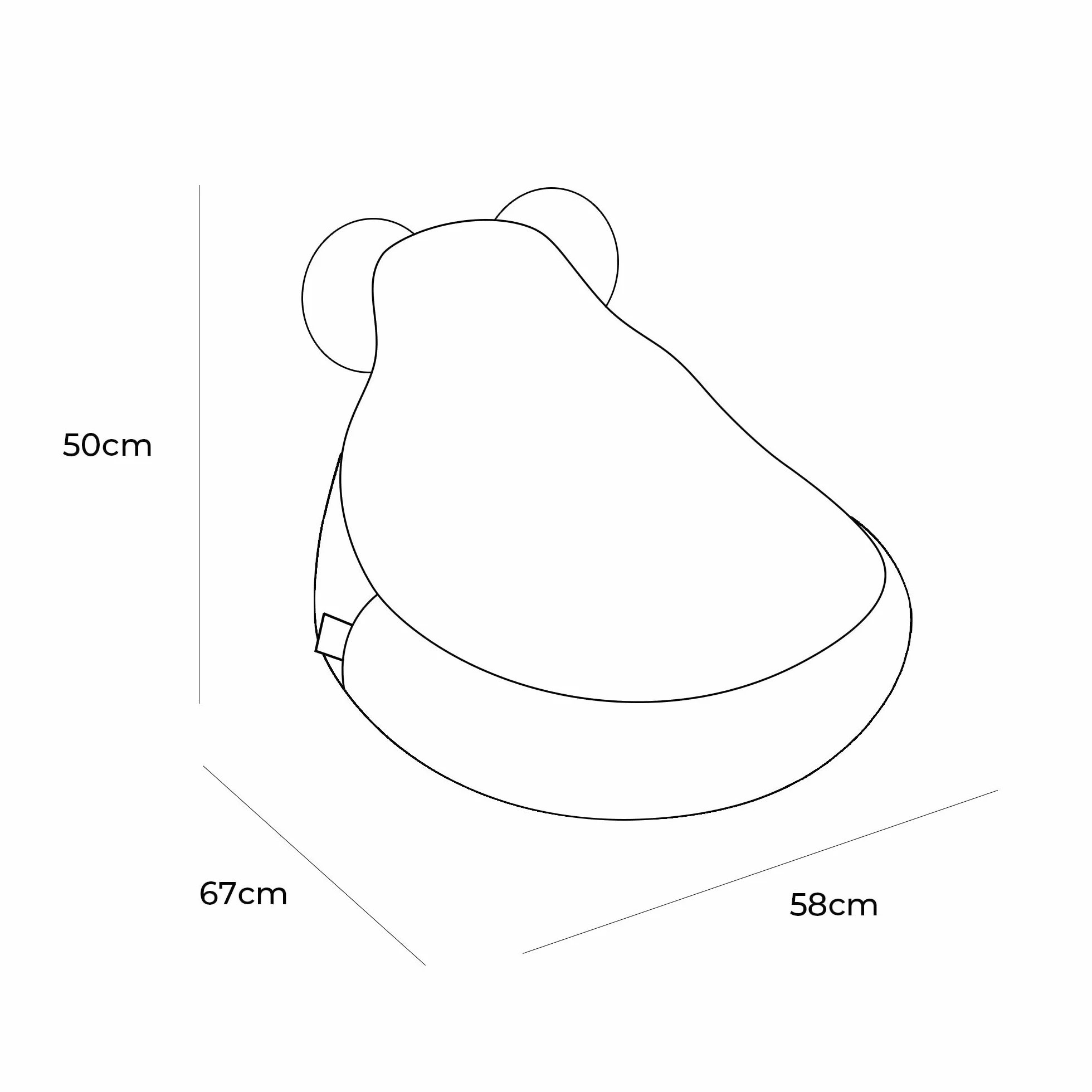 MEOWBABY Pufa Miś dla Dzieci, Worek Sako Bag, Beanbag, Bearly, Jasnoszary