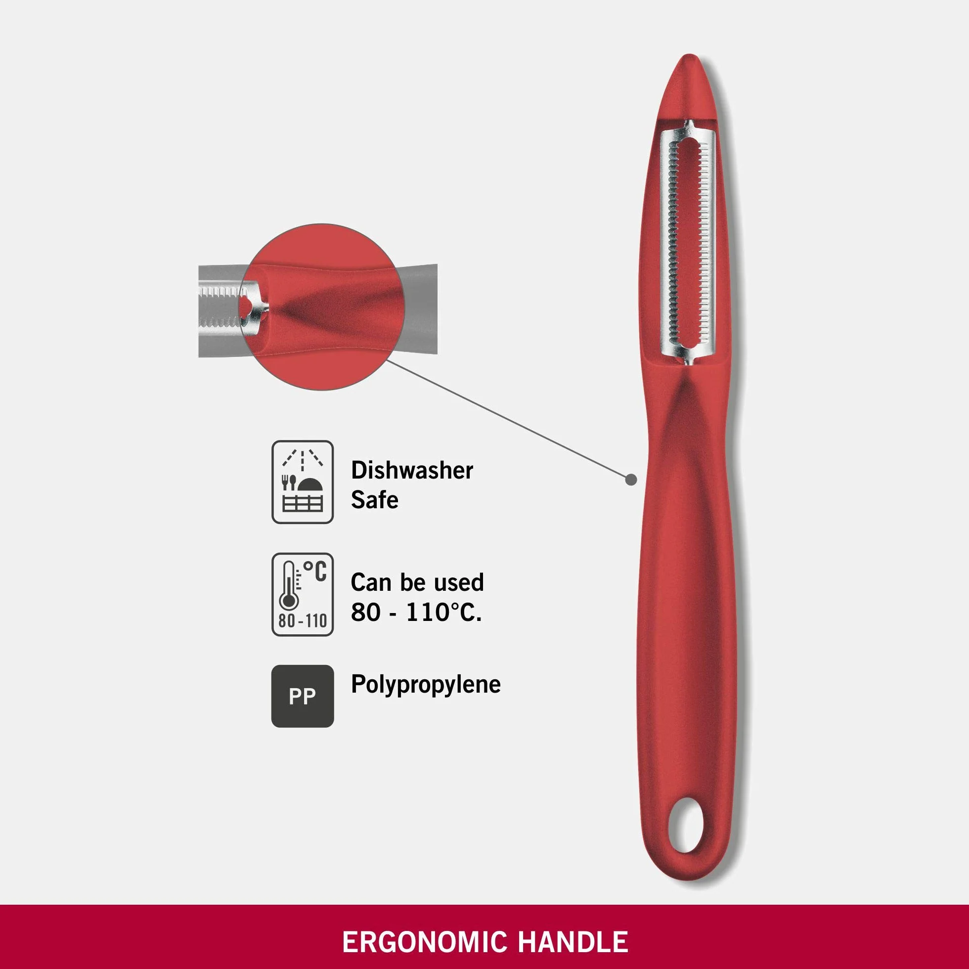 Victorinox Universalschäler mit extra scharfer Klinge, Zackenschliff, rot